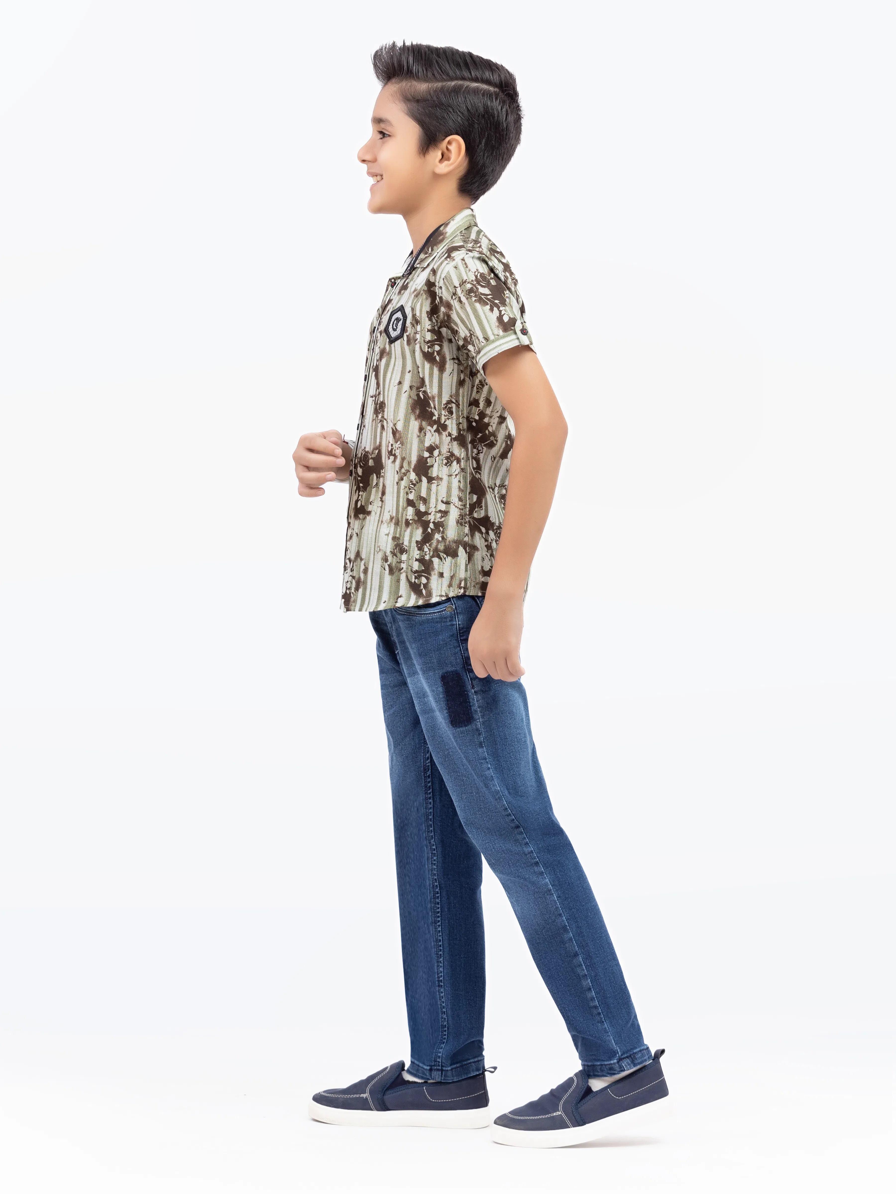 Boy's Olive Green Shirt - EBTS5-27594 - Image 4
