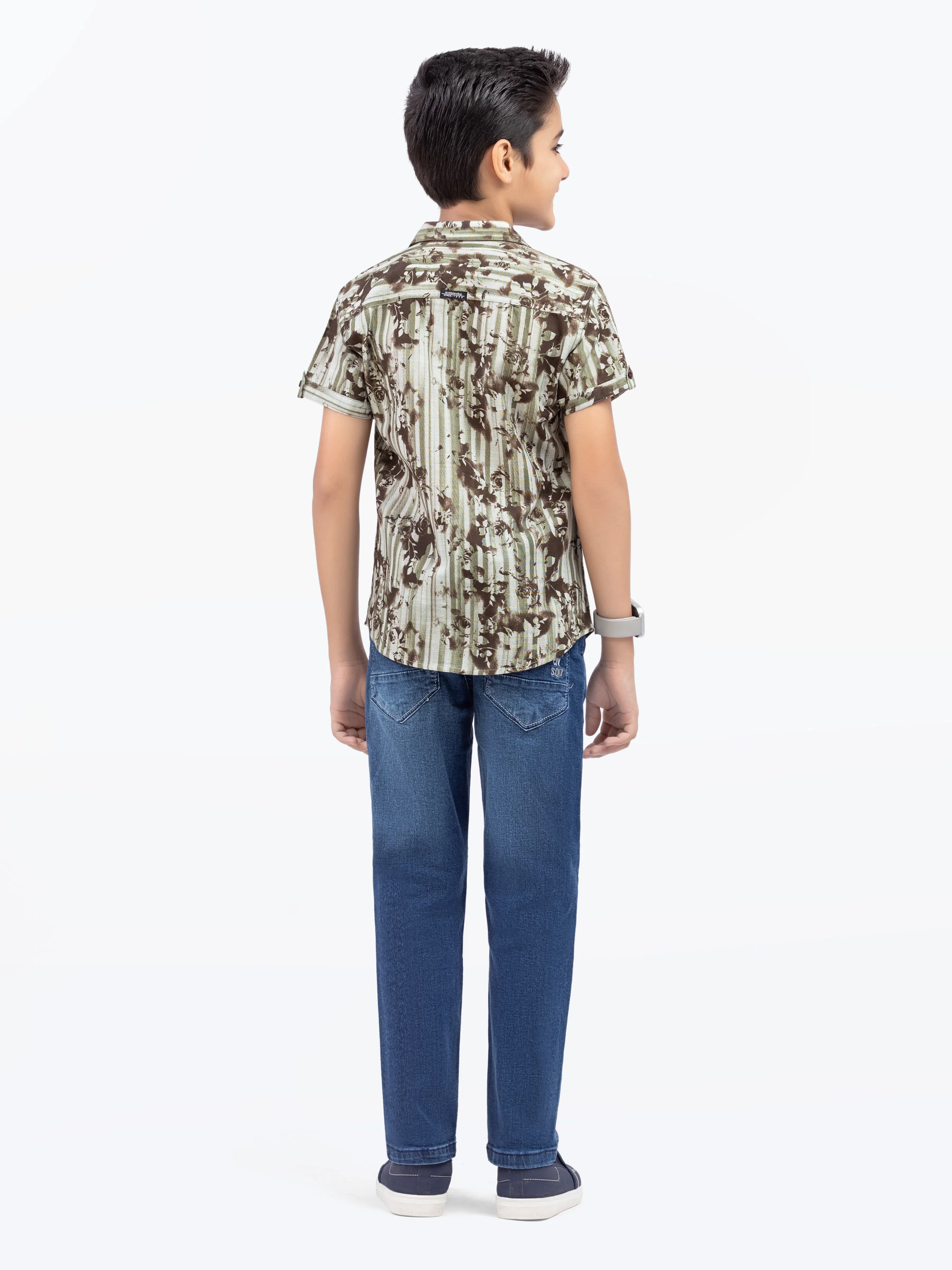 Boy's Olive Green Shirt - EBTS5-27594 - Image 5