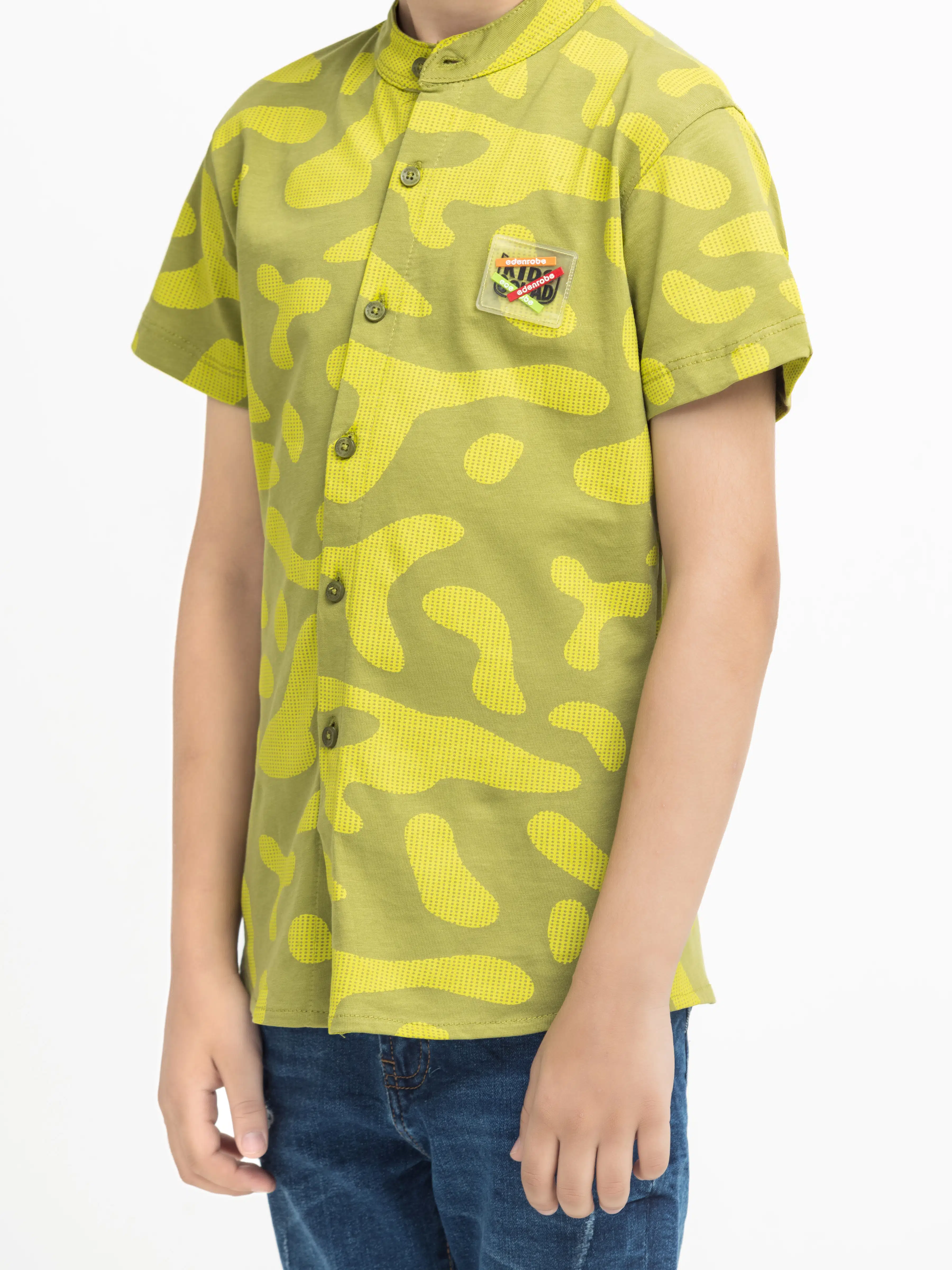 Boy's Olive Green Shirt - EBTS5-27631 - Image 3
