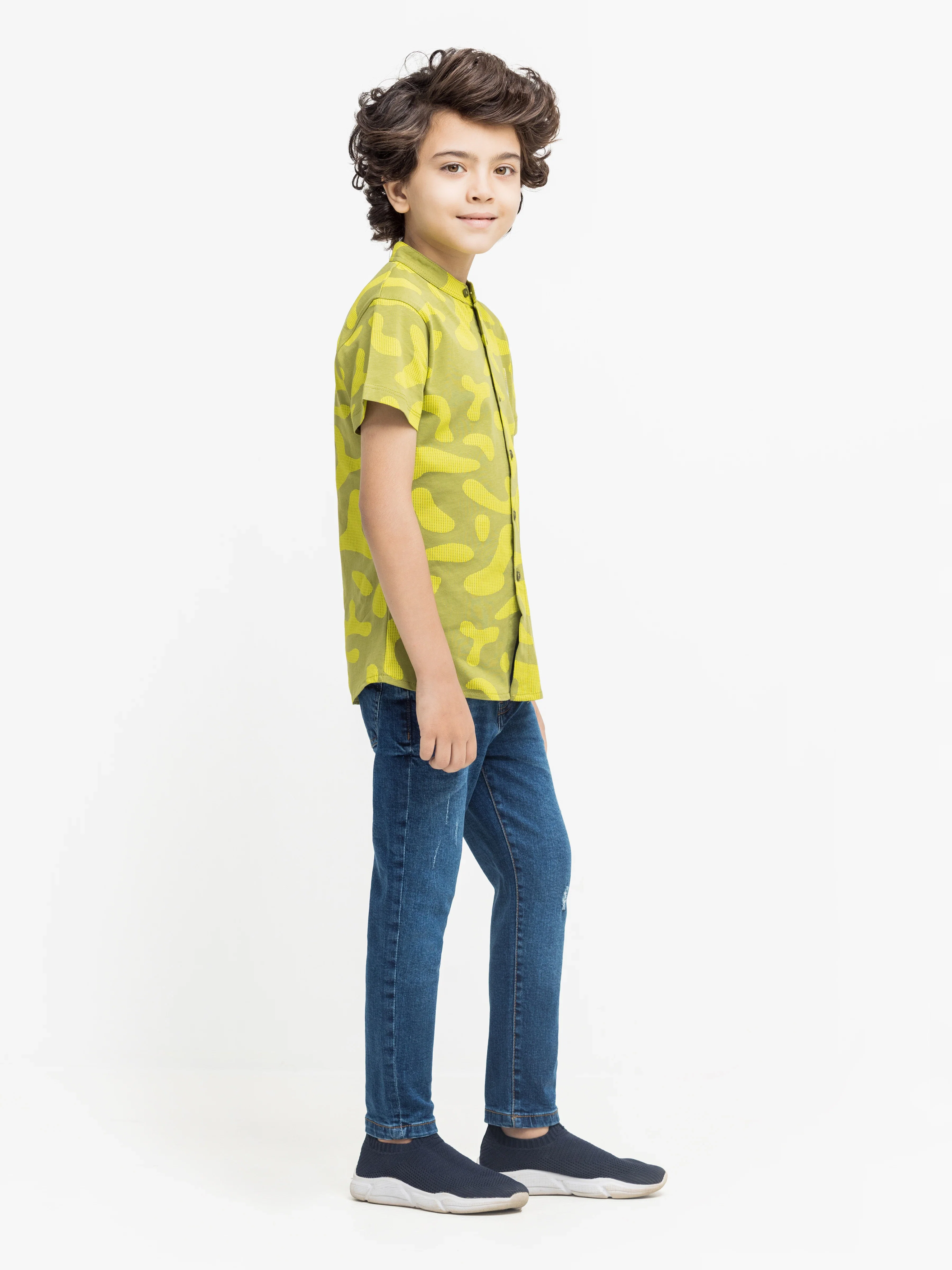 Boy's Olive Green Shirt - EBTS5-27631 - Image 4