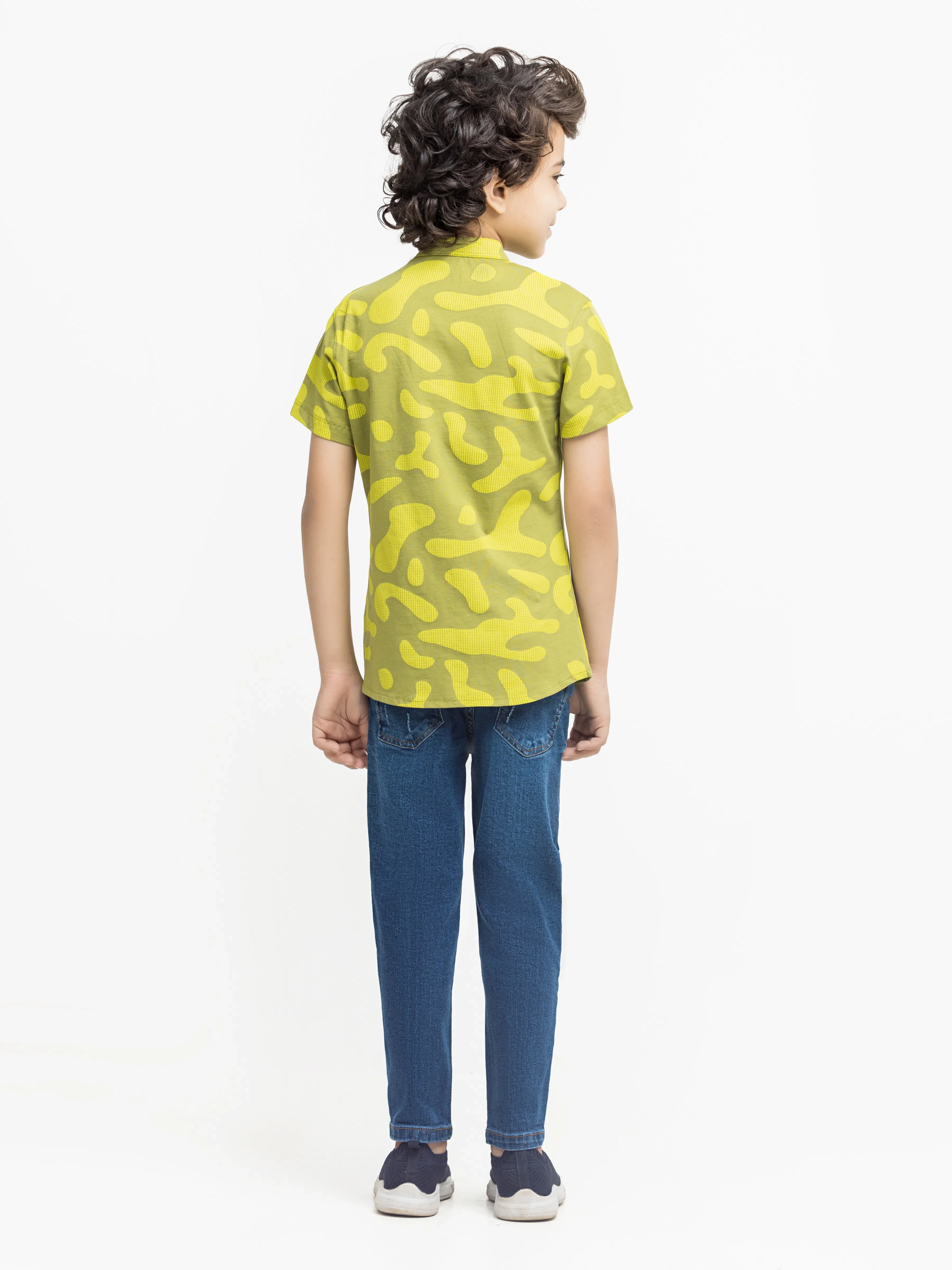 Boy's Olive Green Shirt - EBTS5-27631 - Image 5