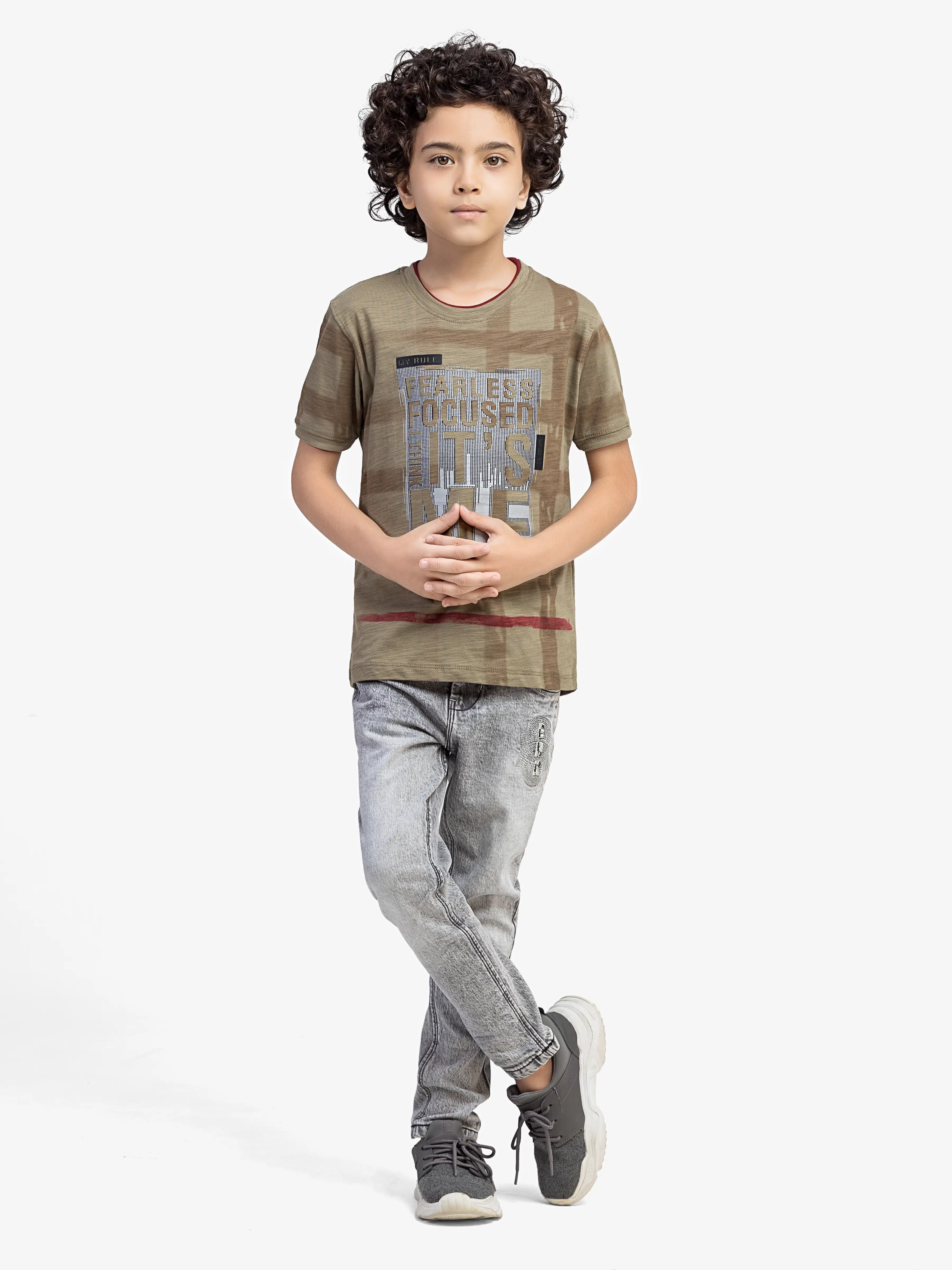 Boy's Olive Green T-Shirt - EBTTS5-004 - Image 2
