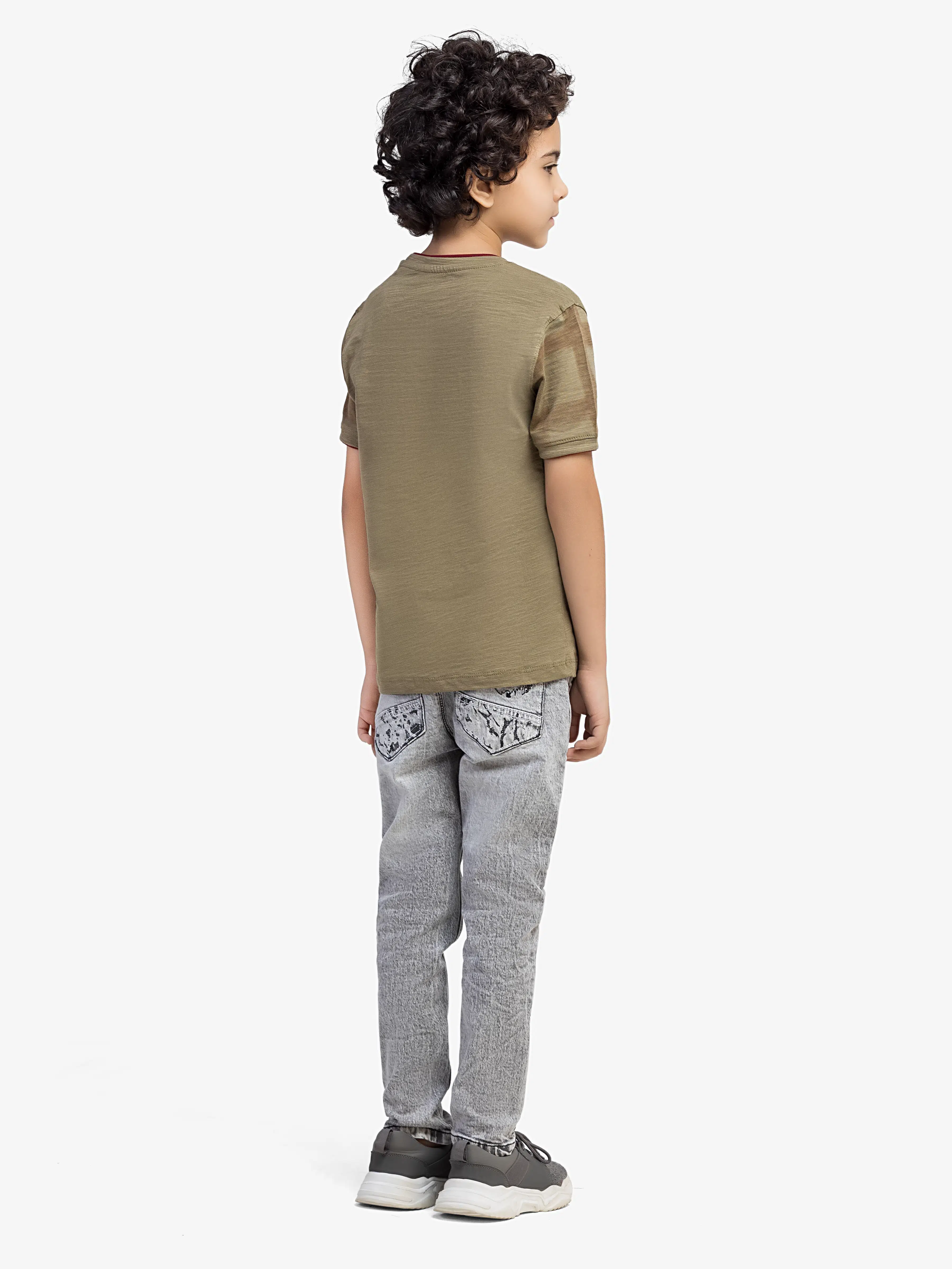 Boy's Olive Green T-Shirt - EBTTS5-004 - Image 5