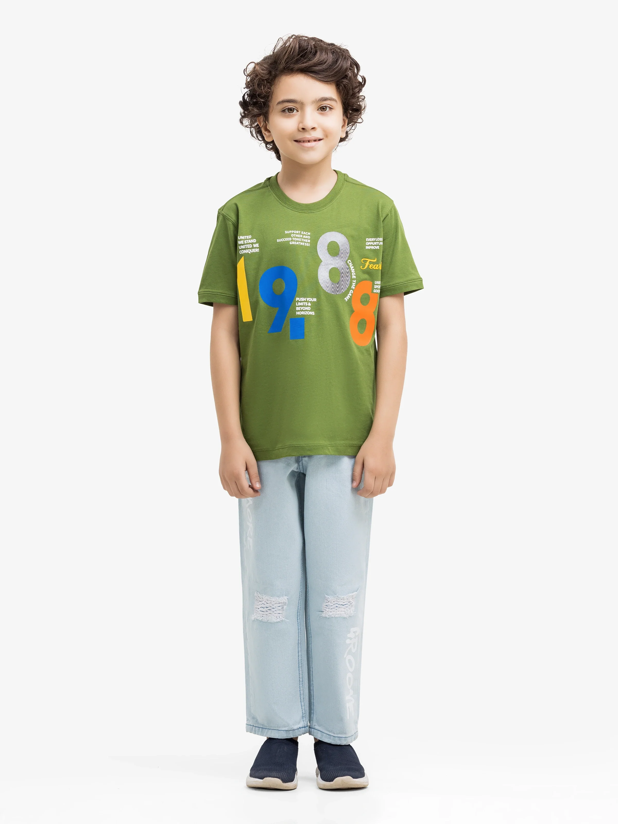 Boy's Olive Green T-Shirt - EBTTS5-017 - Image 2
