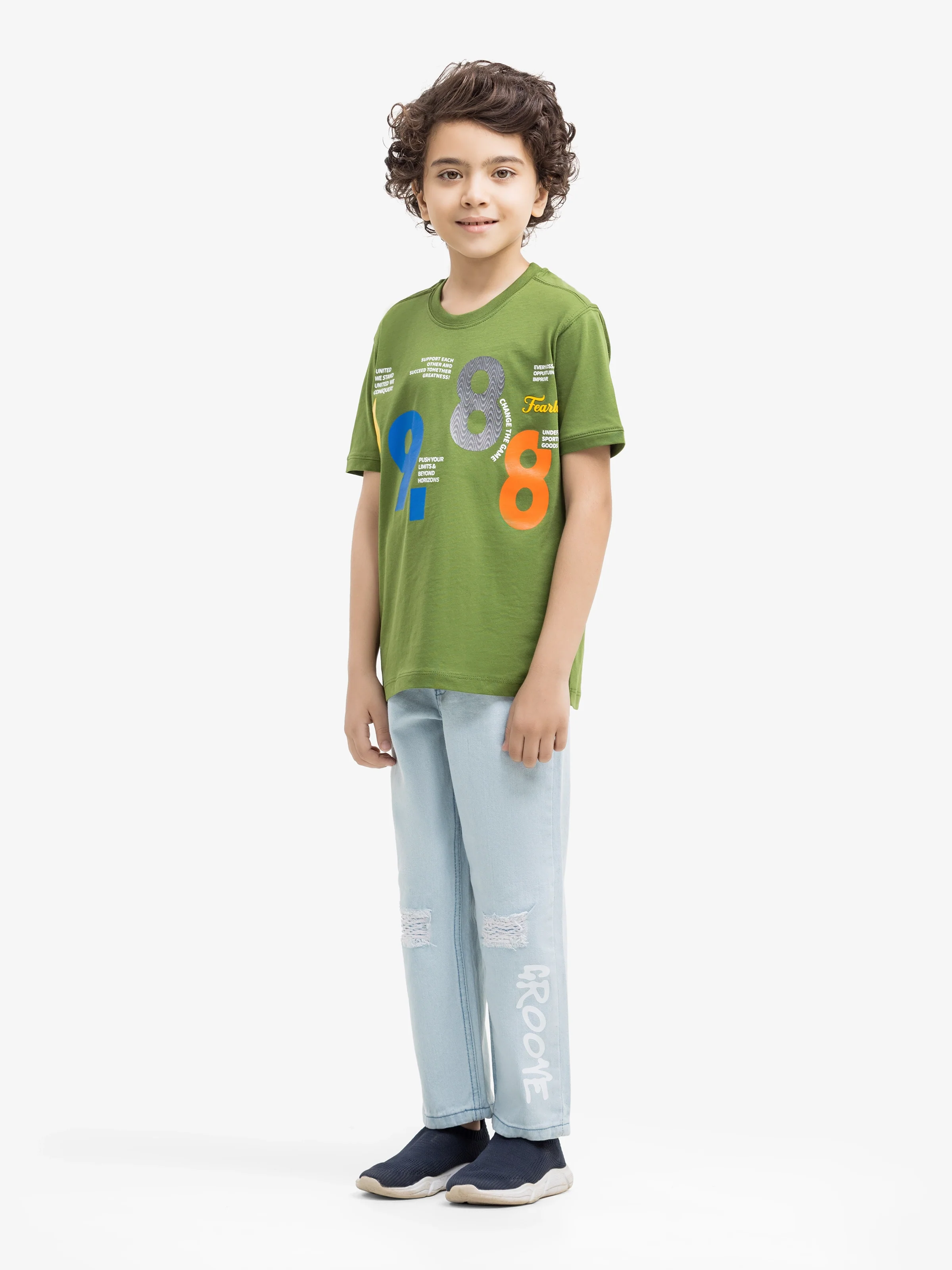 Boy's Olive Green T-Shirt - EBTTS5-017 - Image 4