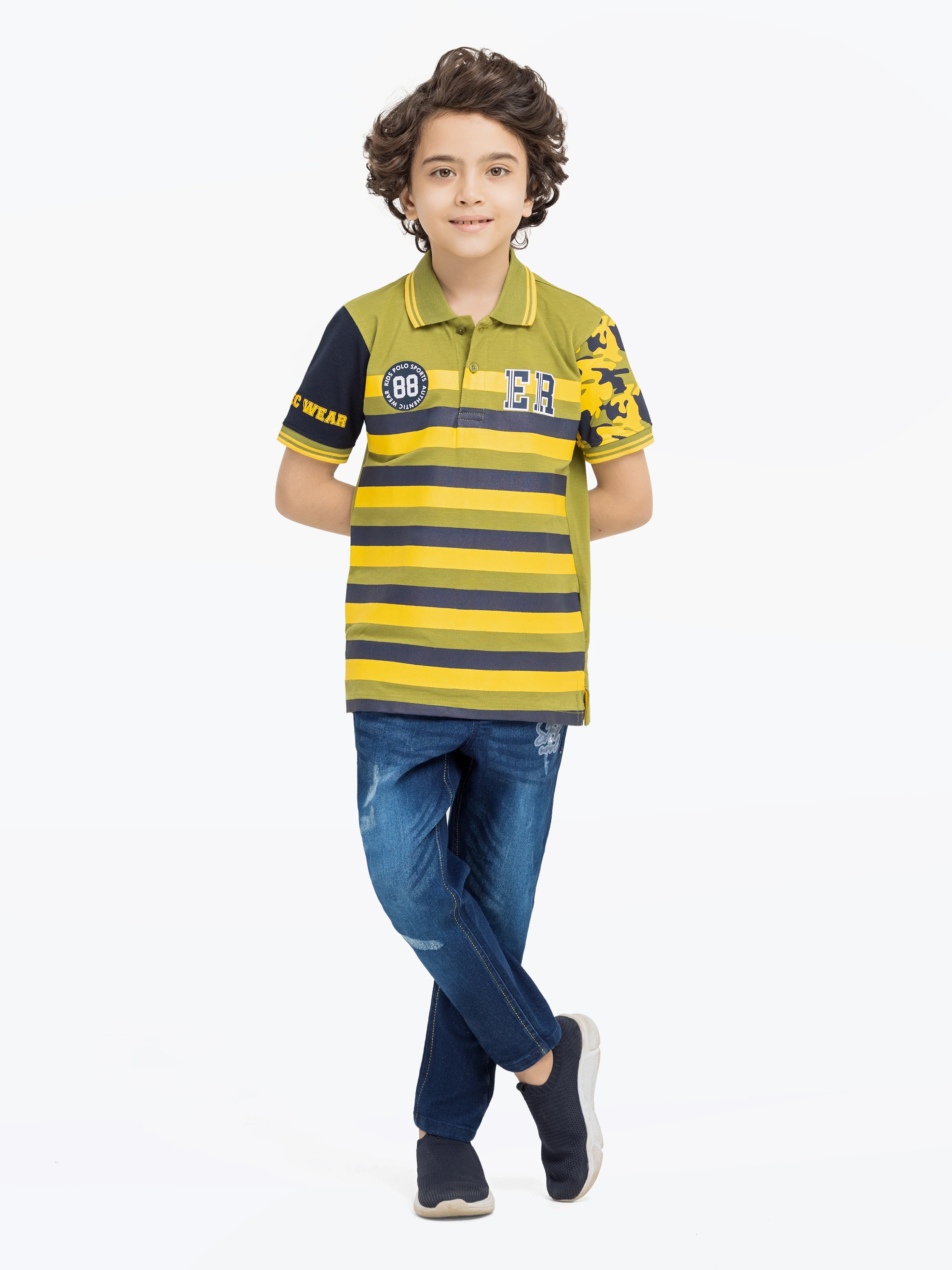 Boy's Olive Polo Shirt - EBTPS5-014 - Image 2