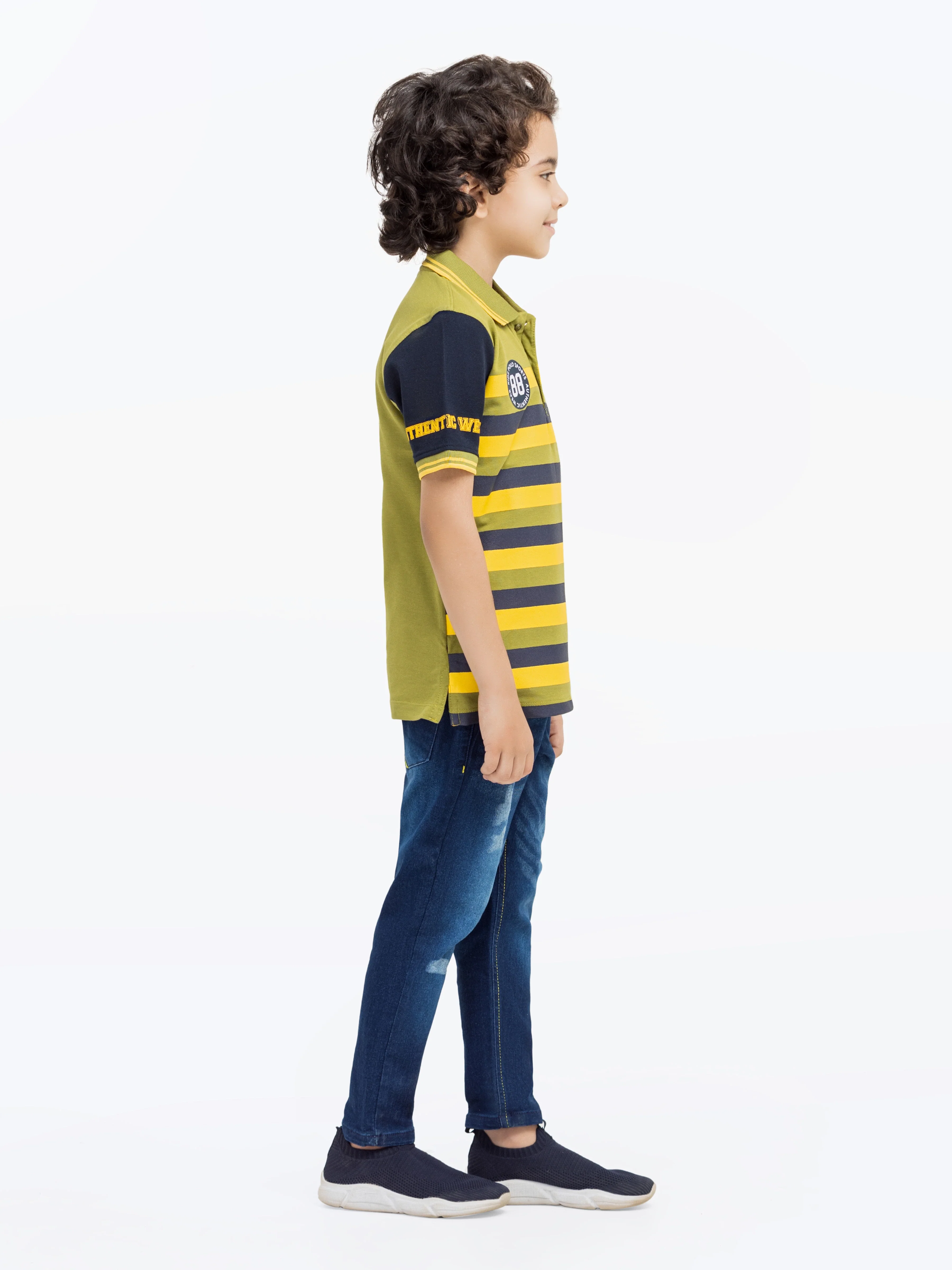 Boy's Olive Polo Shirt - EBTPS5-014 - Image 4