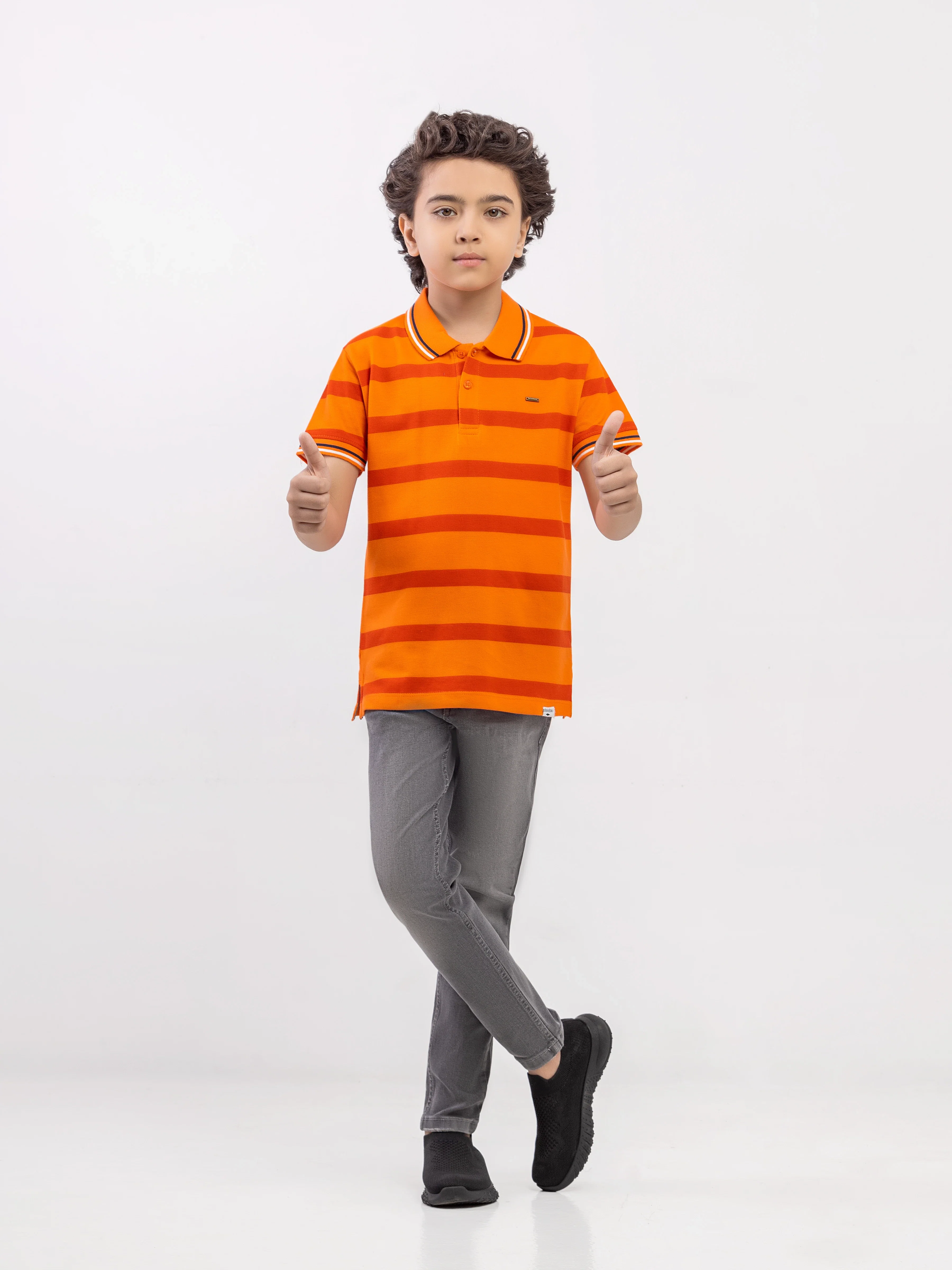 Boy's Orange Polo Shirt - EBTPS6-010 - Image 2