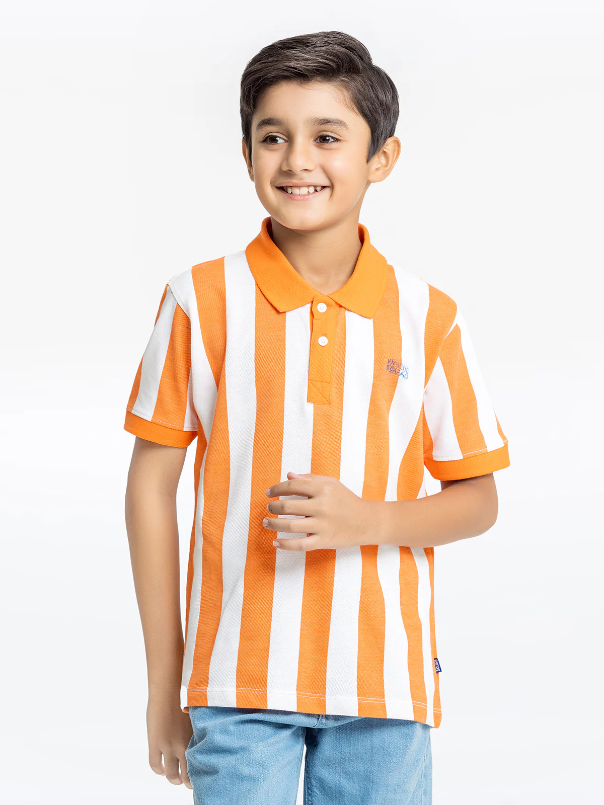 Boy's Orange & White Polo Shirt - EBTPS24-002 - Image 2
