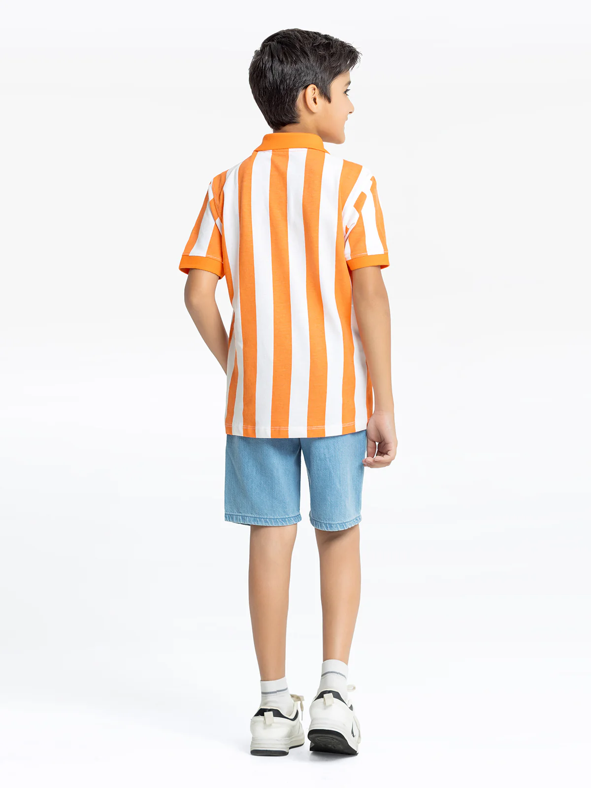 Boy's Orange & White Polo Shirt - EBTPS24-002 - Image 5