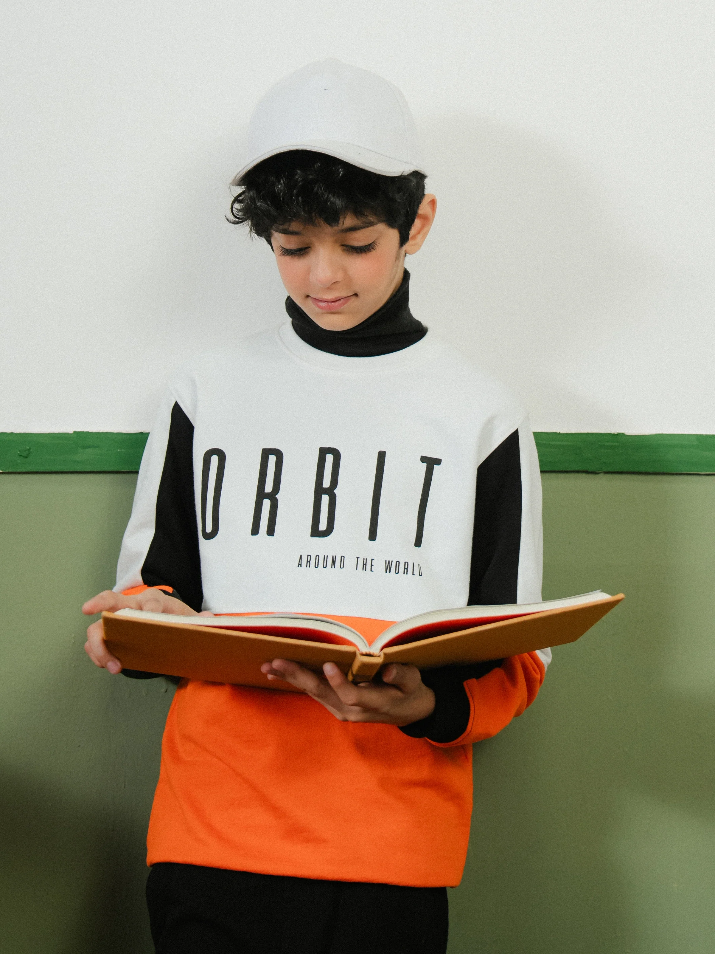 Boy's Orange & White Sweatshirt - EBTSS24-003 - Image 2