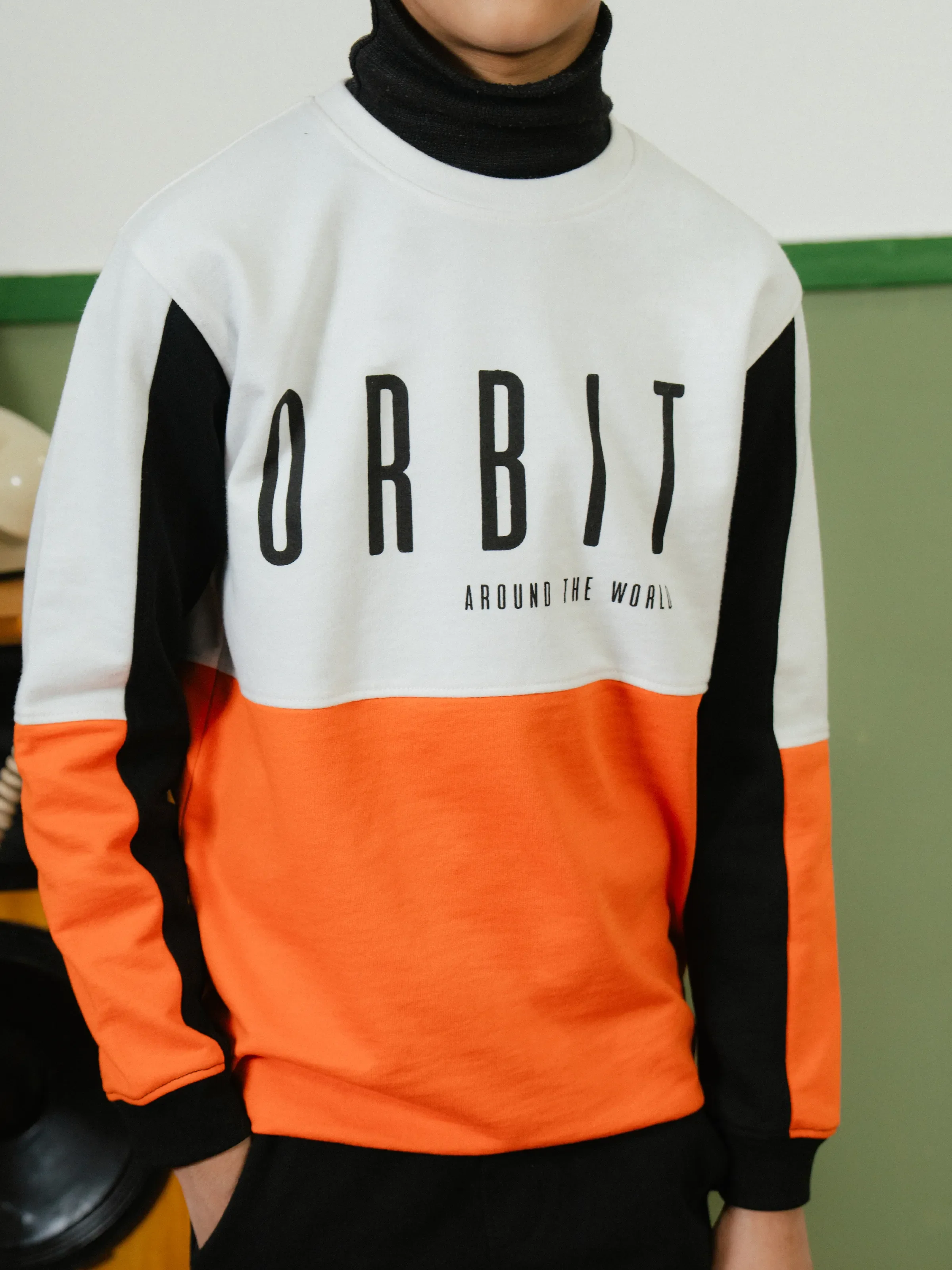 Boy's Orange & White Sweatshirt - EBTSS24-003 - Image 4