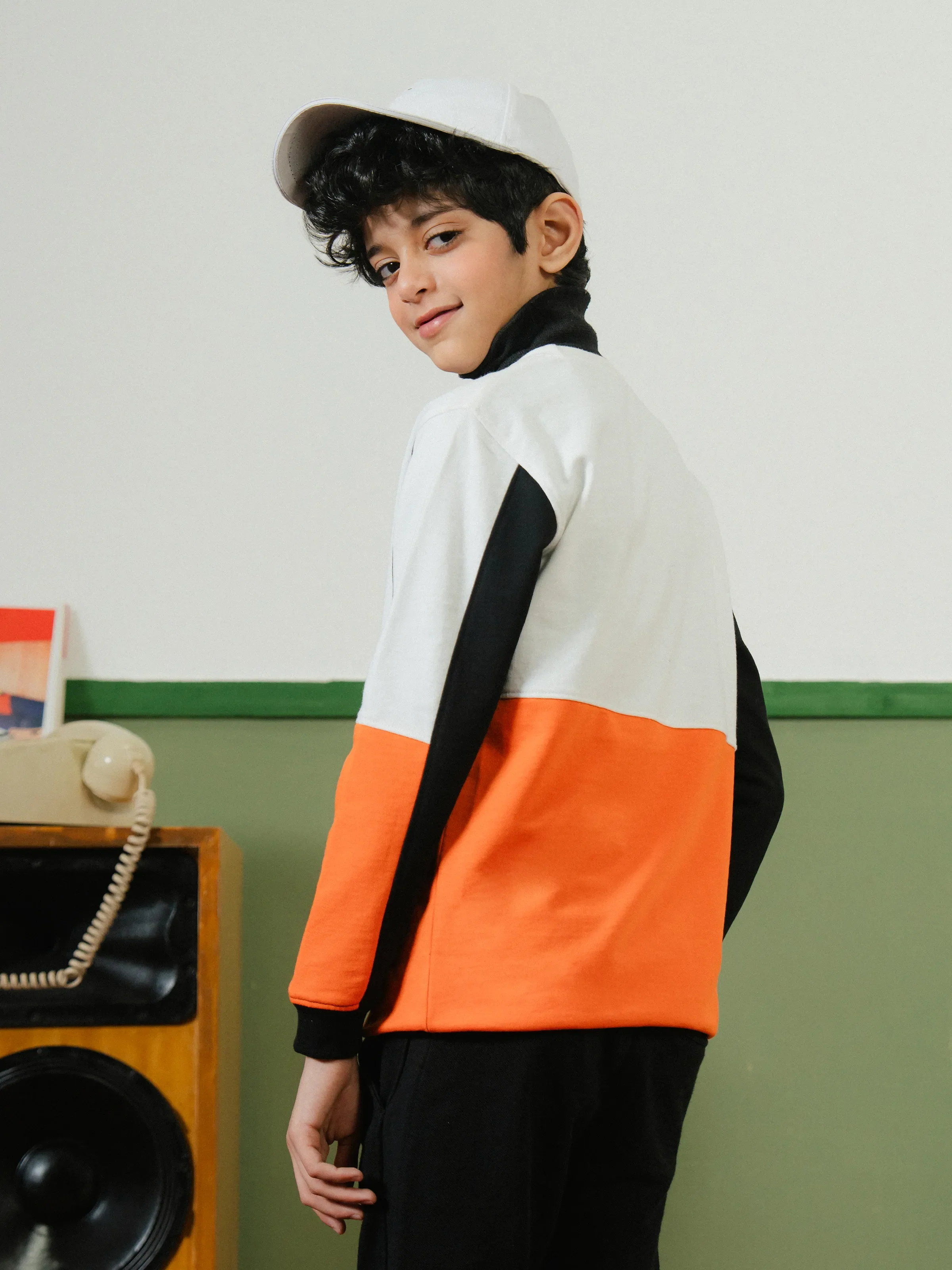 Boy's Orange & White Sweatshirt - EBTSS24-003 - Image 6