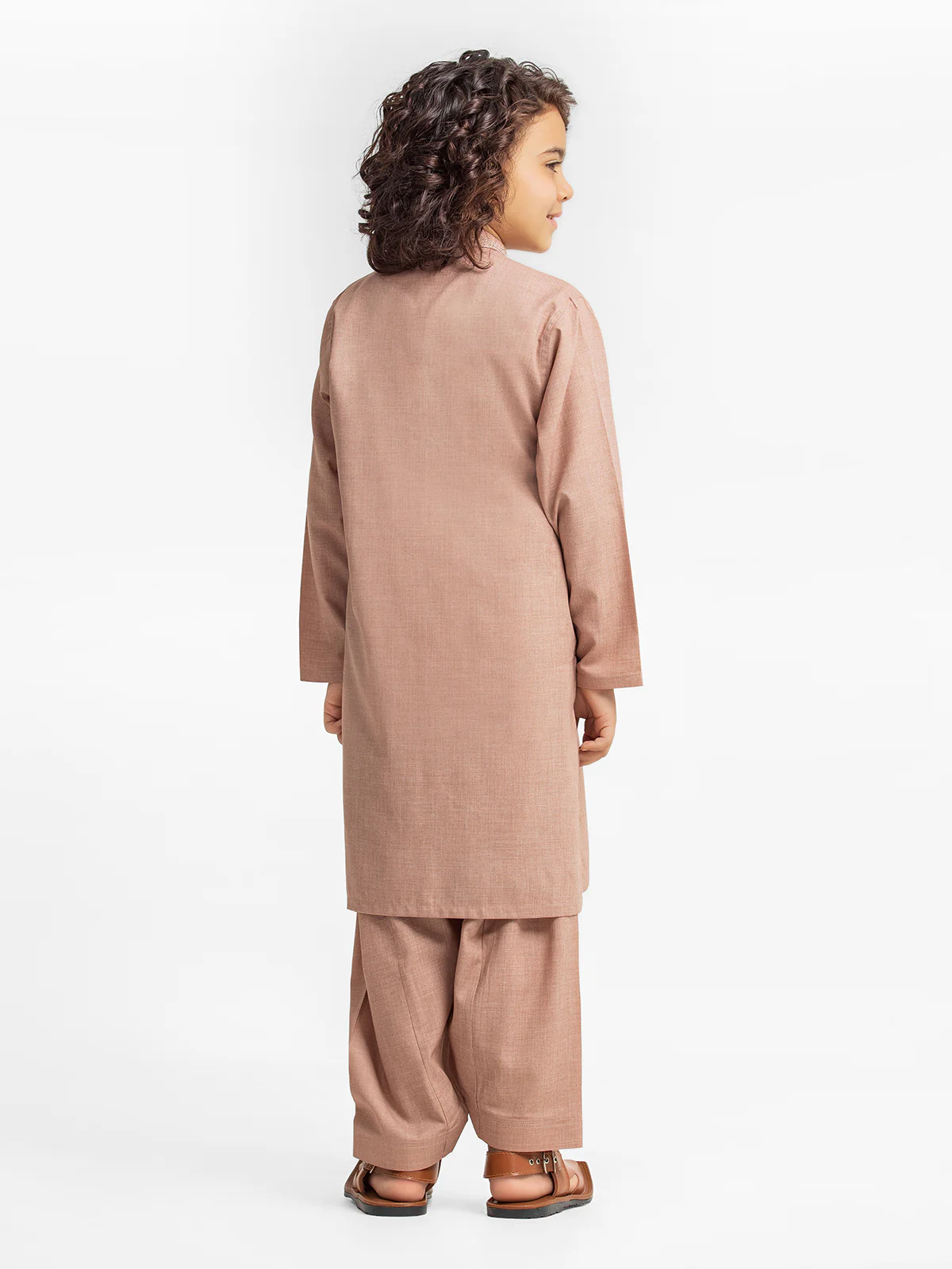 Boy's Peach Kurta Shalwar - EBTKS24-3925 - Image 5