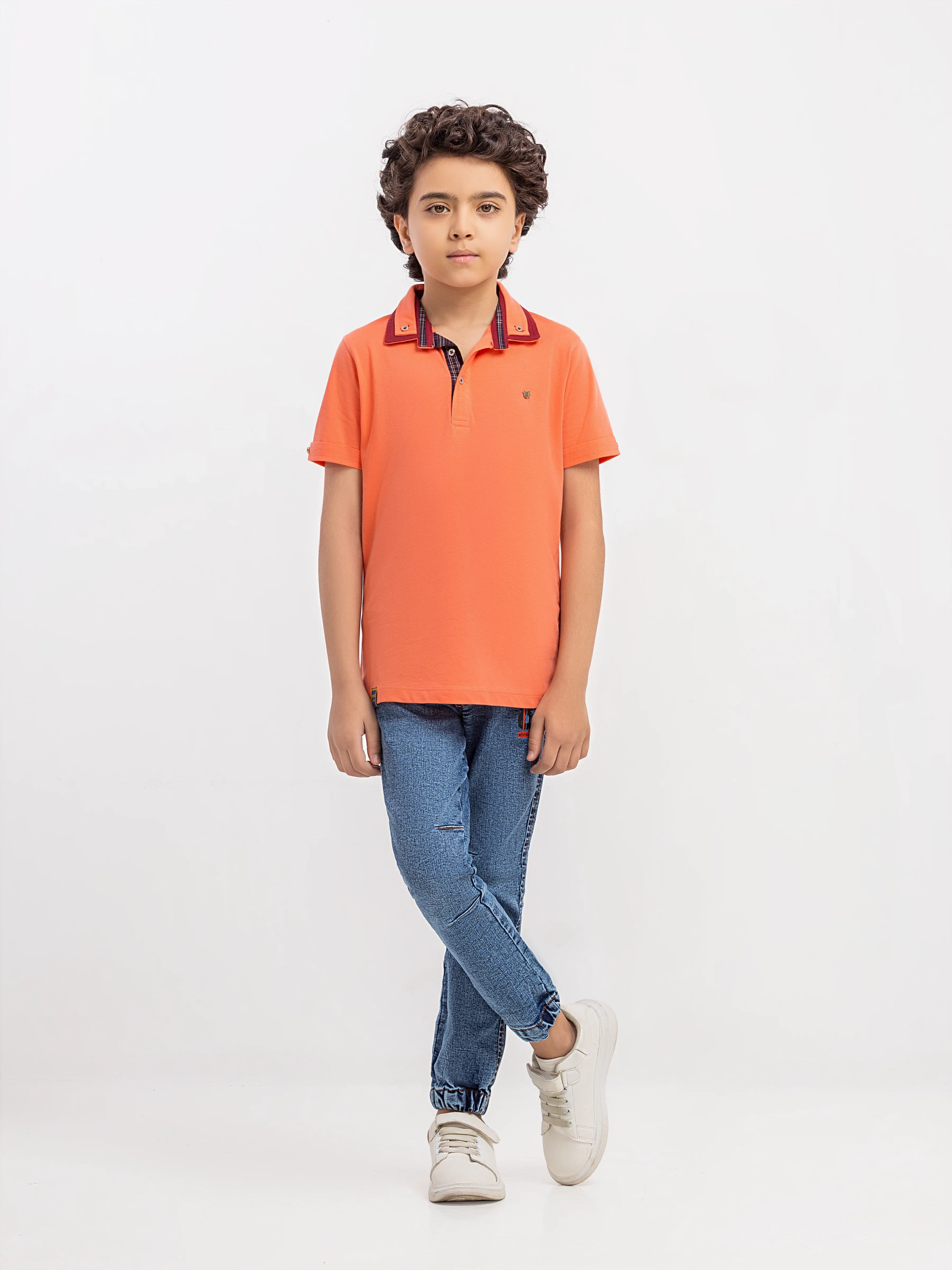 Boy's Peach Polo Shirt - EBTPS6-057 - Image 2