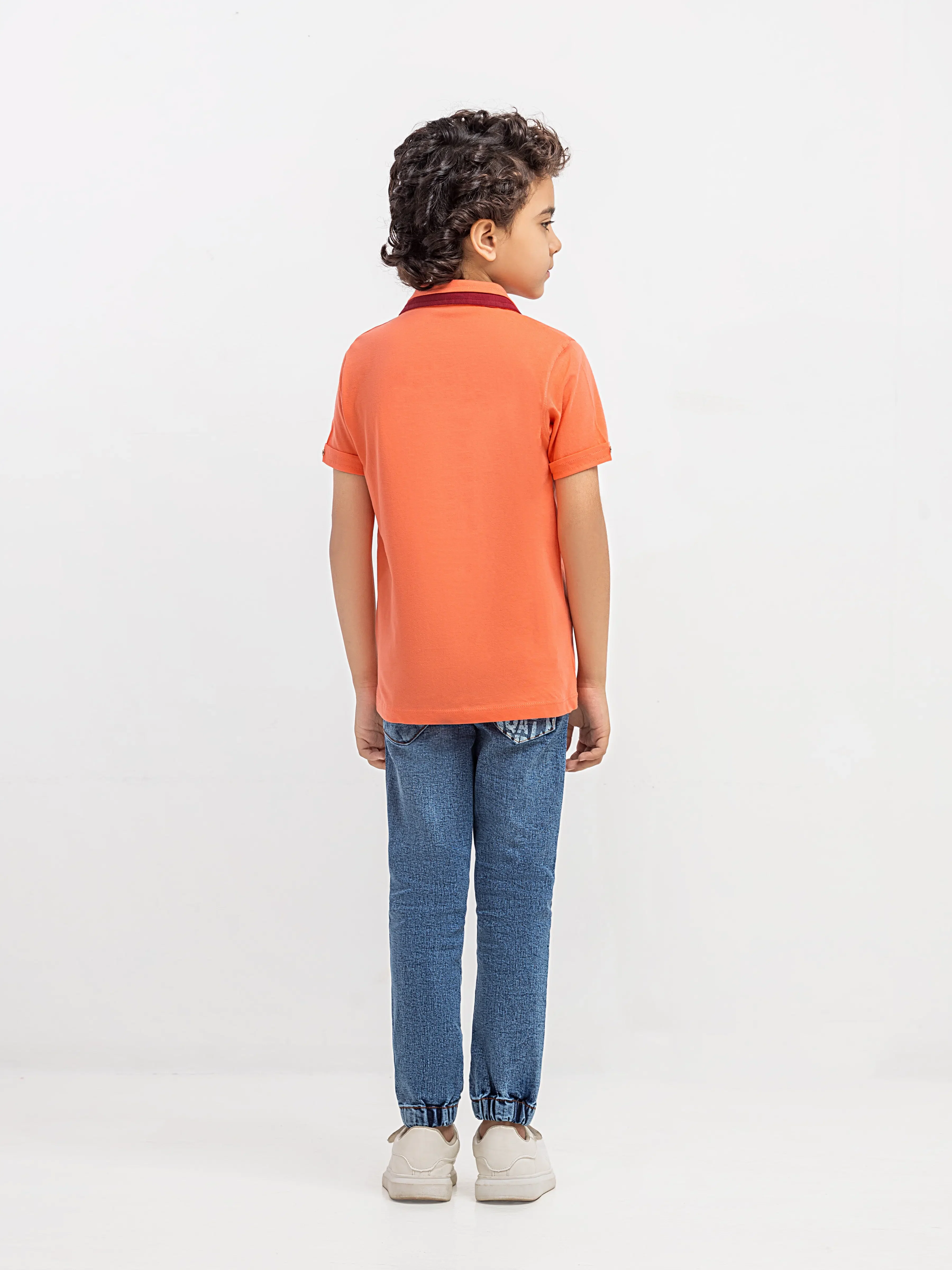 Boy's Peach Polo Shirt - EBTPS6-057 - Image 6