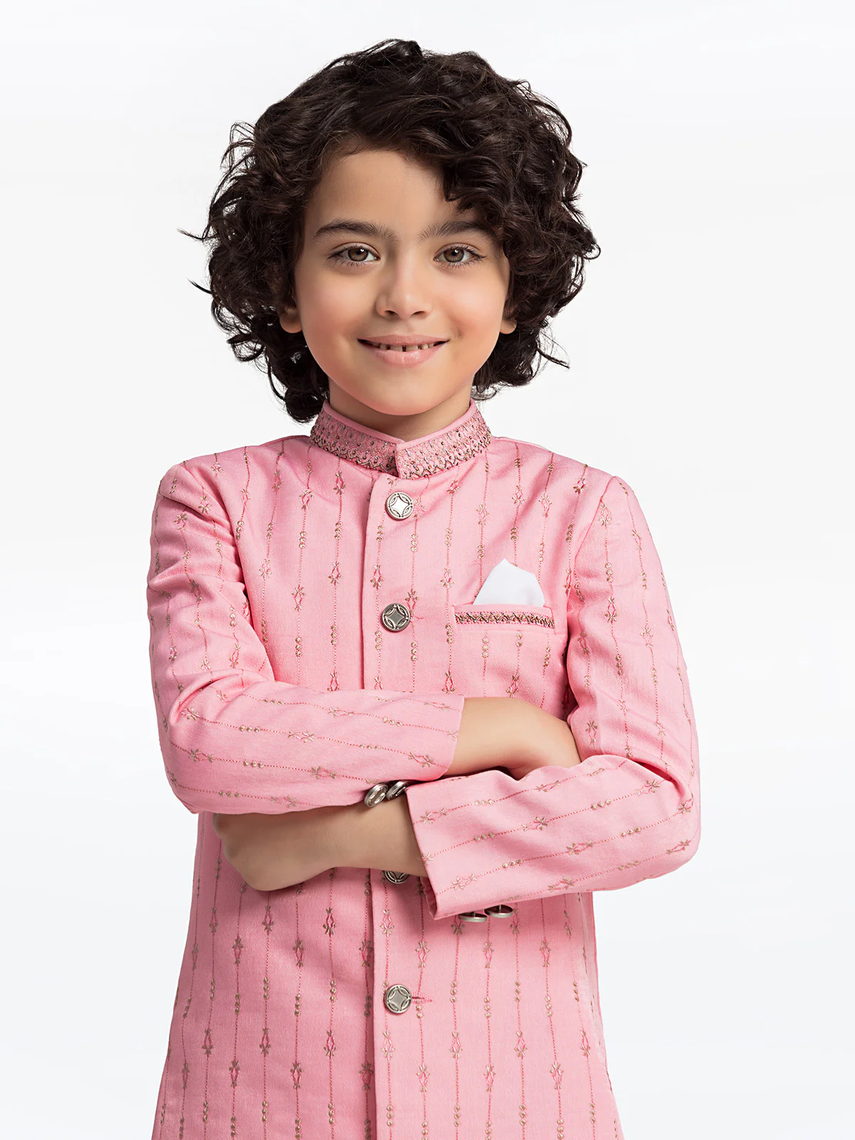 Boy's Pink Sherwani - EBTS23-34029 - Image 2