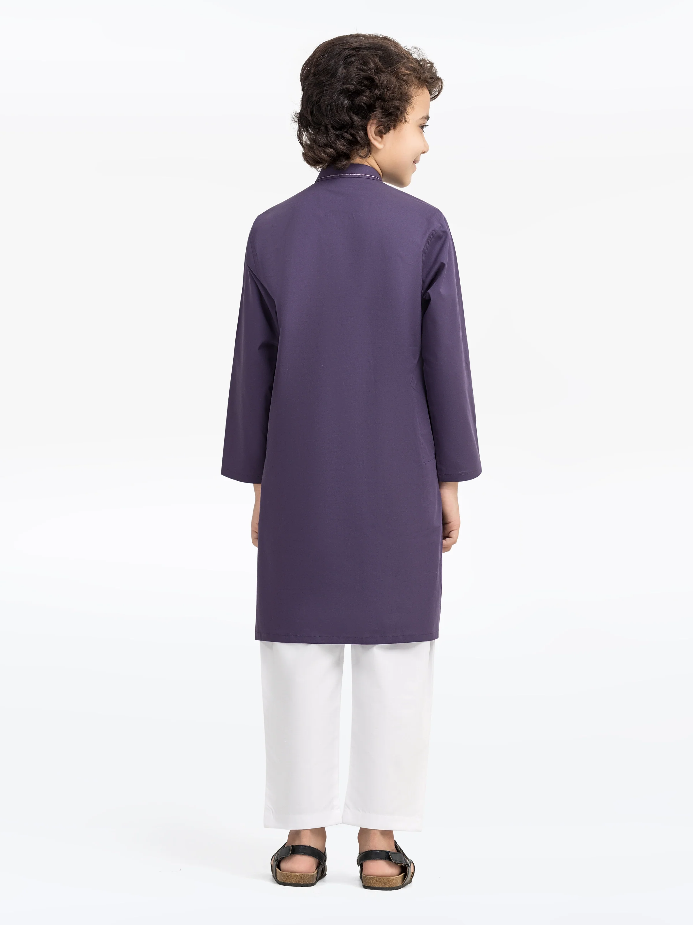 Boy's Purple Kurta - EBTK5-4014 - Image 5
