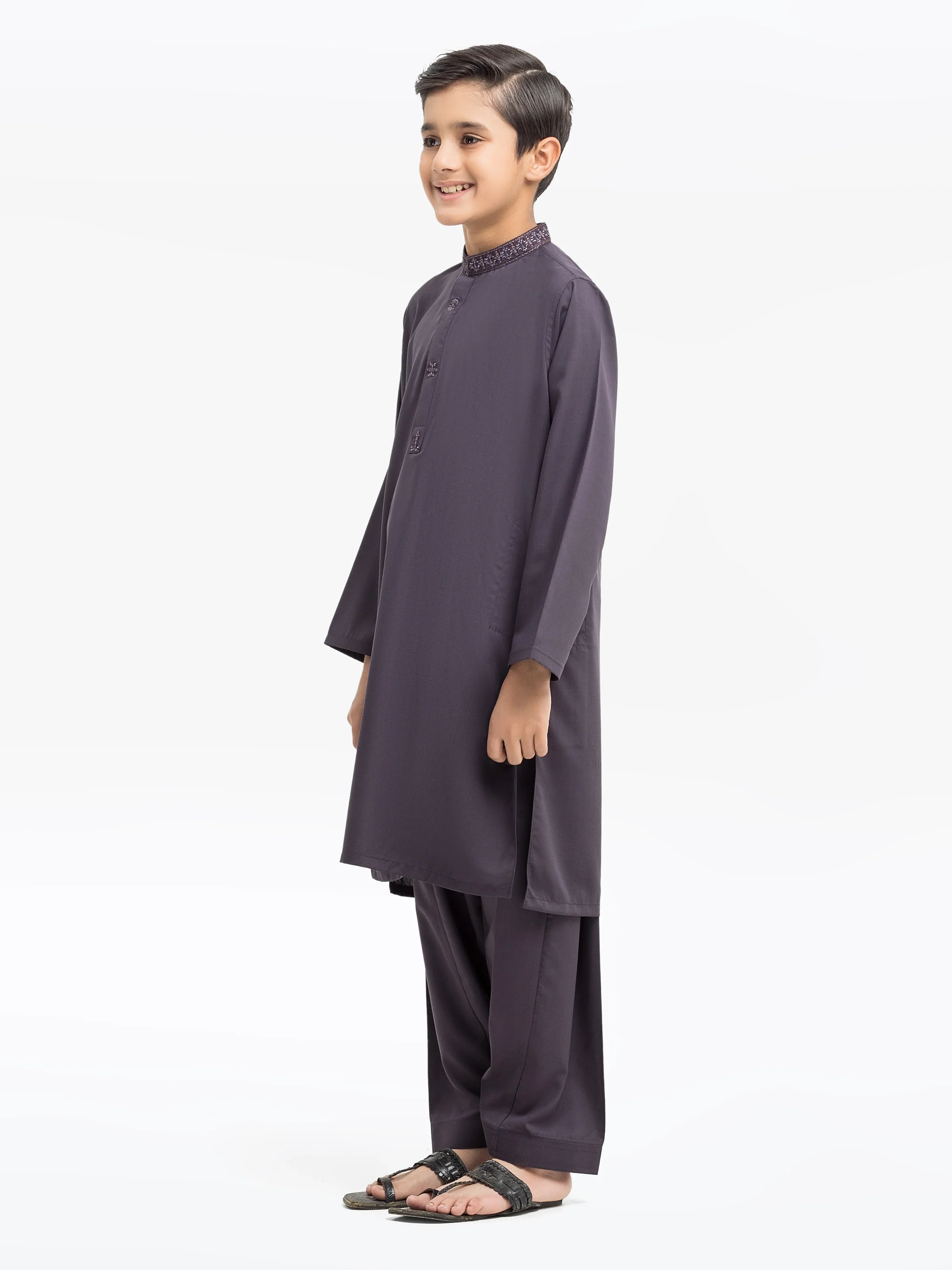 Boy's Purple Kurta Shalwar - EBTKS5-4012 - Image 4