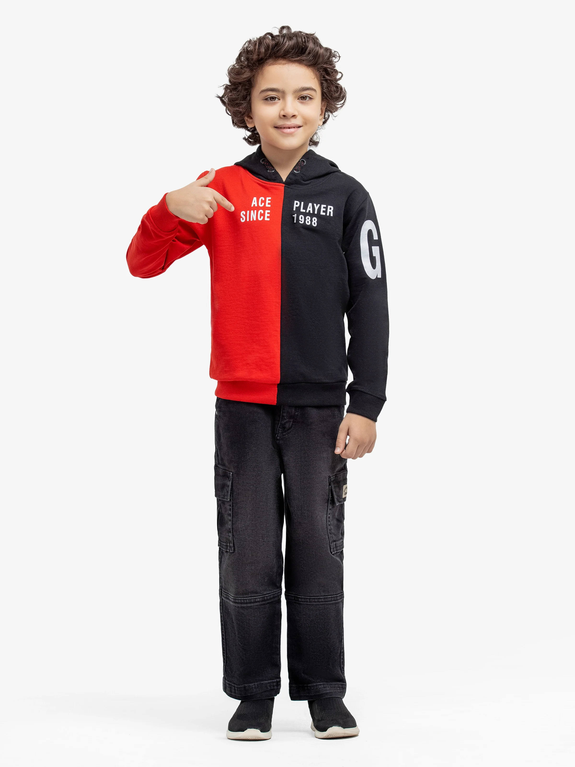 Boy's Red & Black Hoodie - EBTH24-009 - Image 2