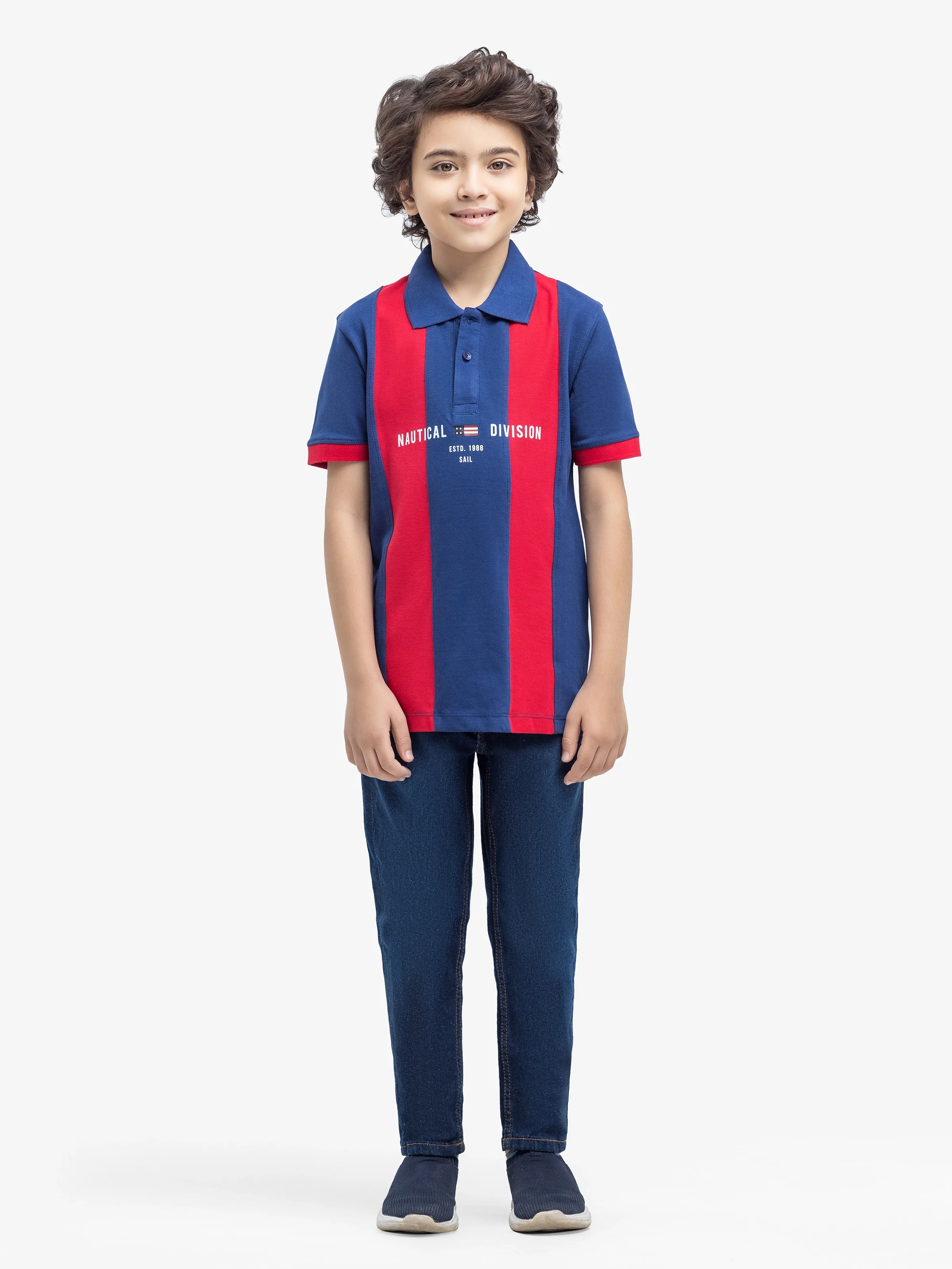 Boy's Red & Blue Polo Shirt - EBTPS24-005 - Image 2