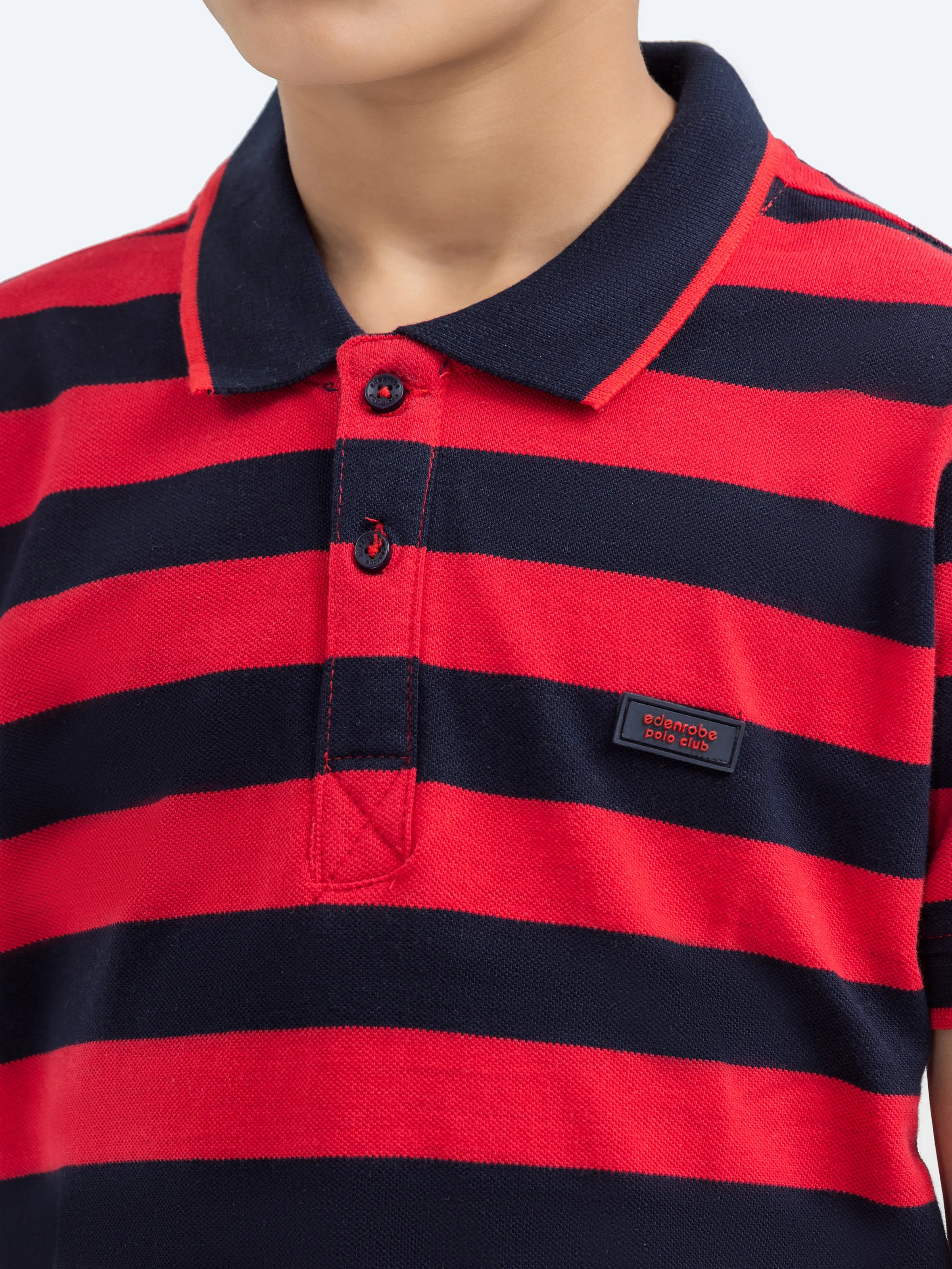 Boy's Red & Blue Polo Shirt - EBTPS5-025 - Image 3