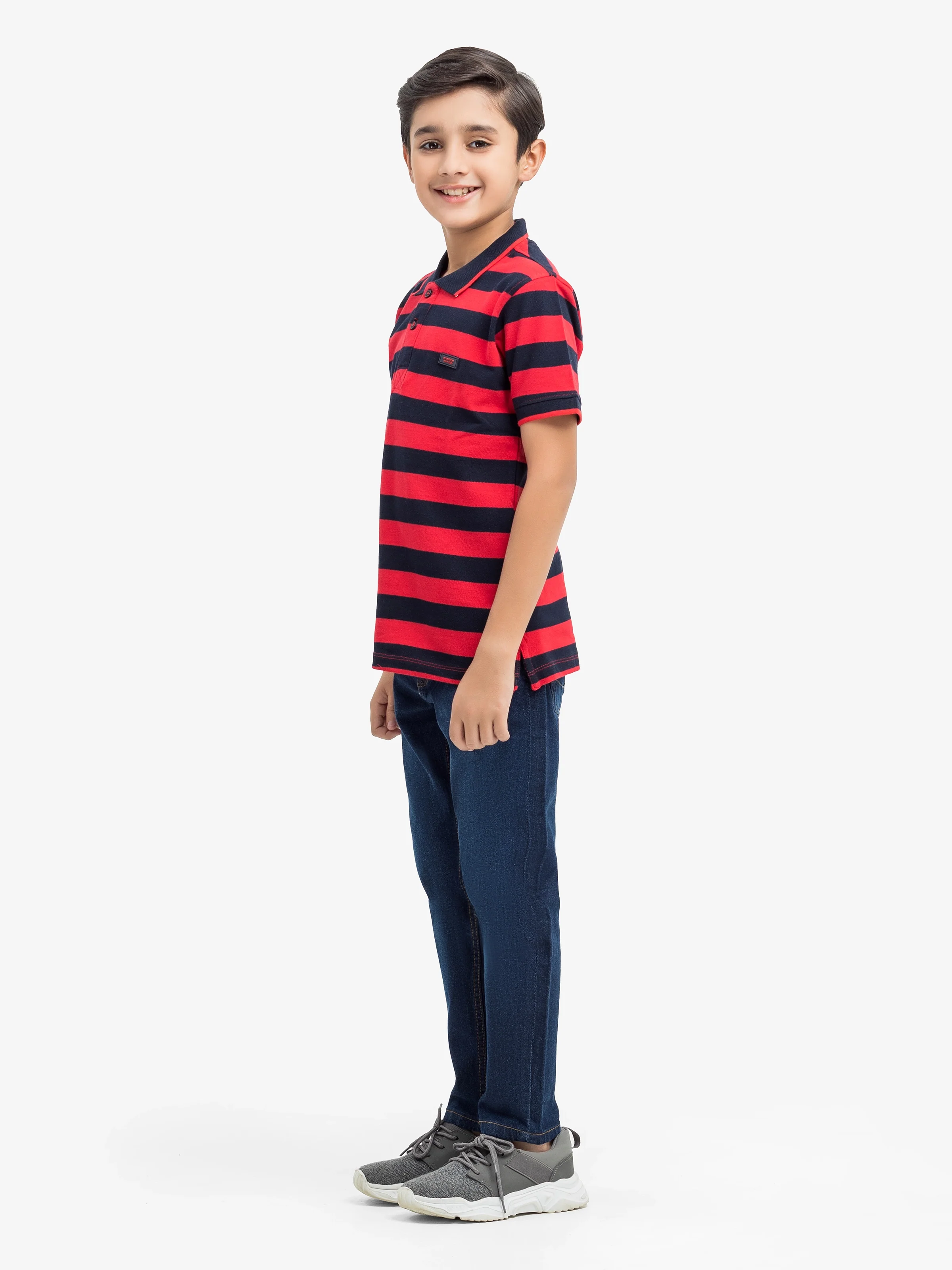 Boy's Red & Blue Polo Shirt - EBTPS5-025 - Image 4
