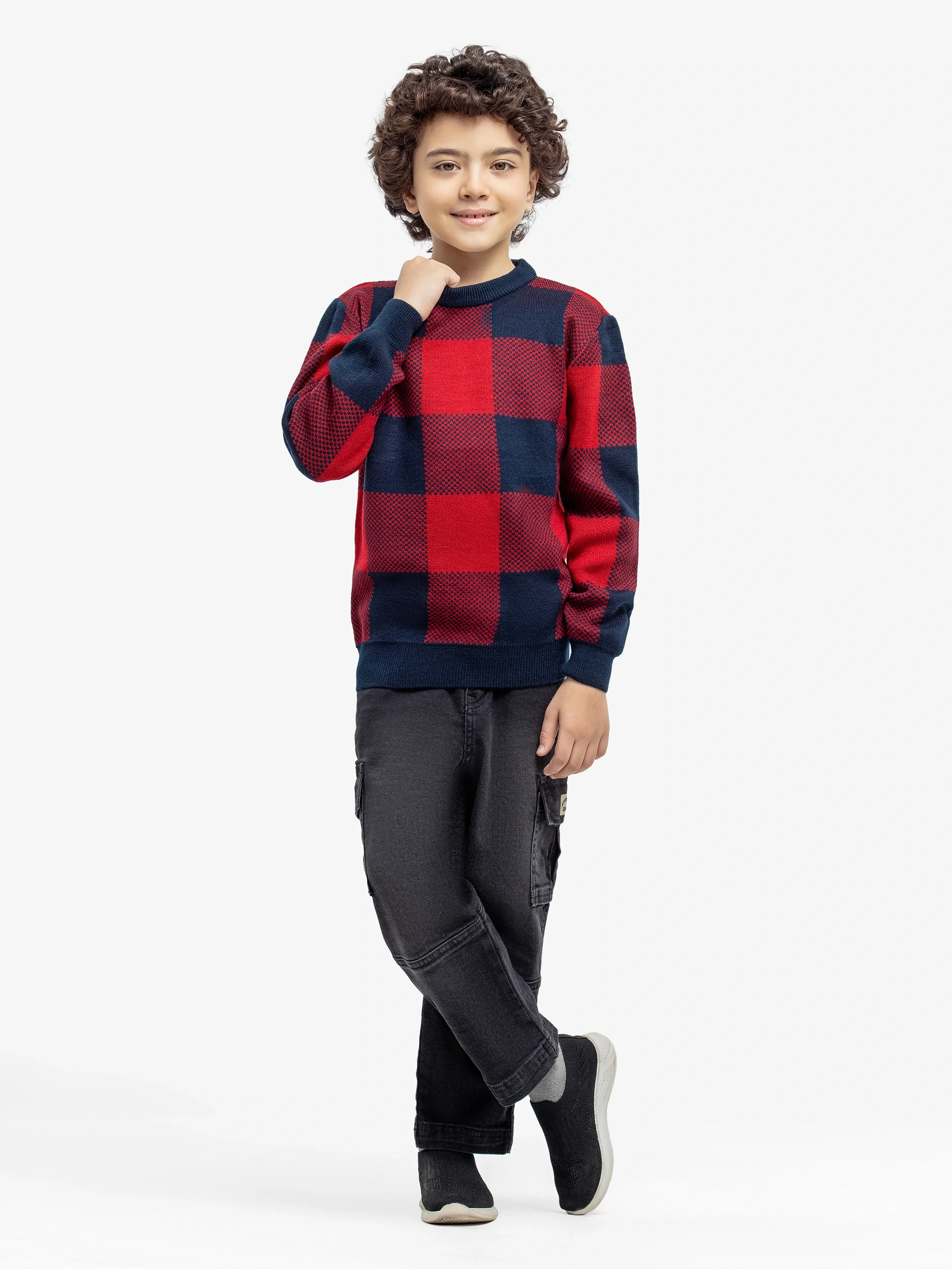 Boy's Red & Blue Sweater - EBTSWT24-023 - Image 2