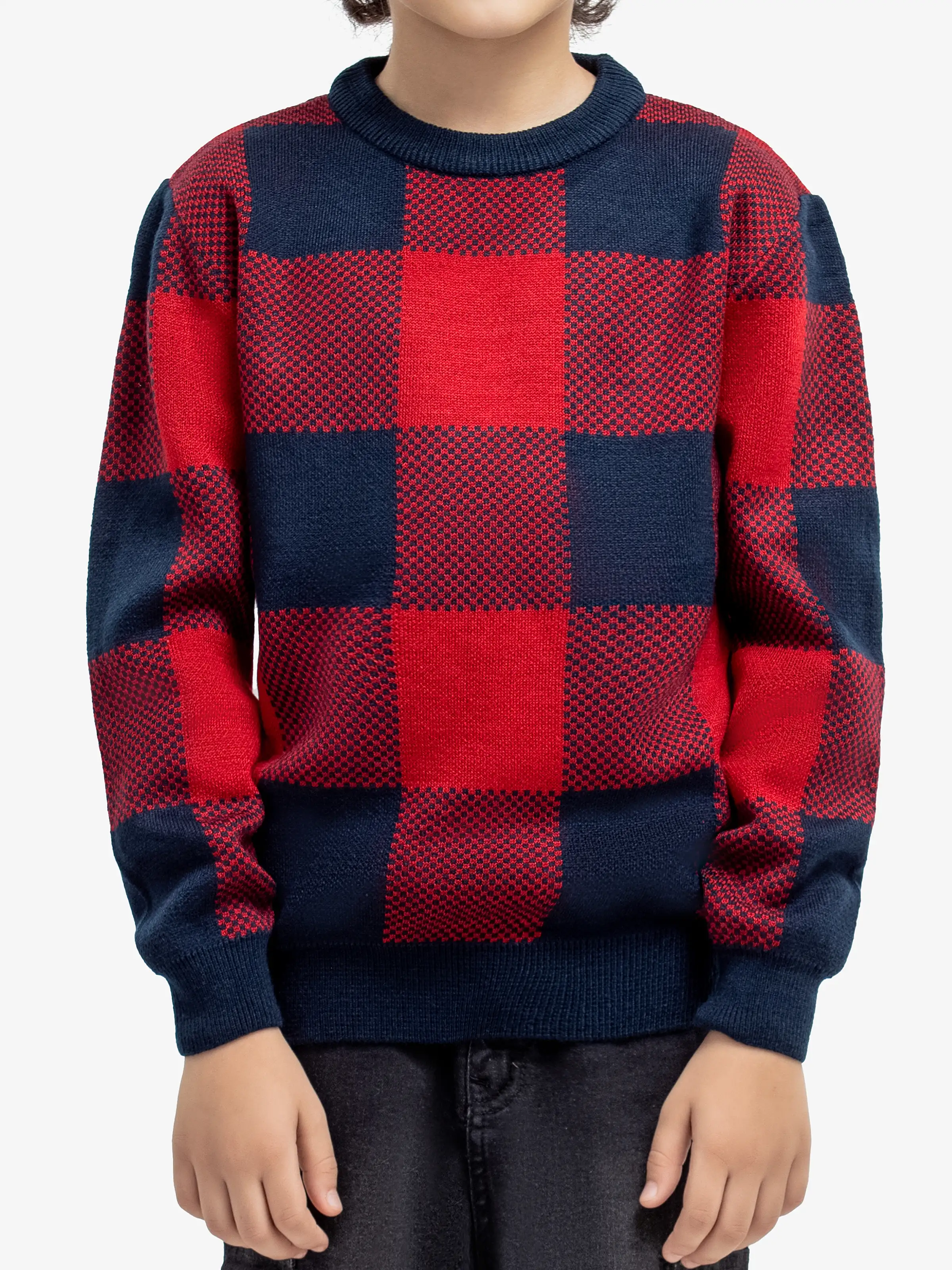 Boy's Red & Blue Sweater - EBTSWT24-023 - Image 3