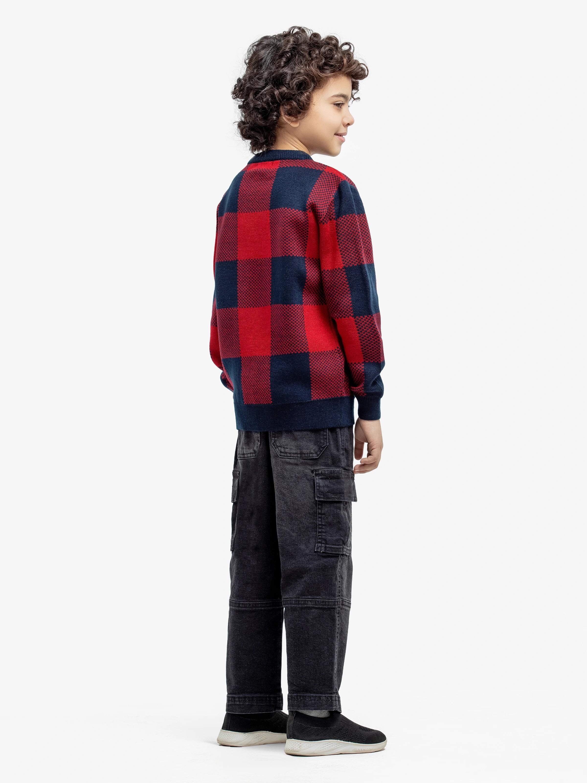 Boy's Red & Blue Sweater - EBTSWT24-023 - Image 5
