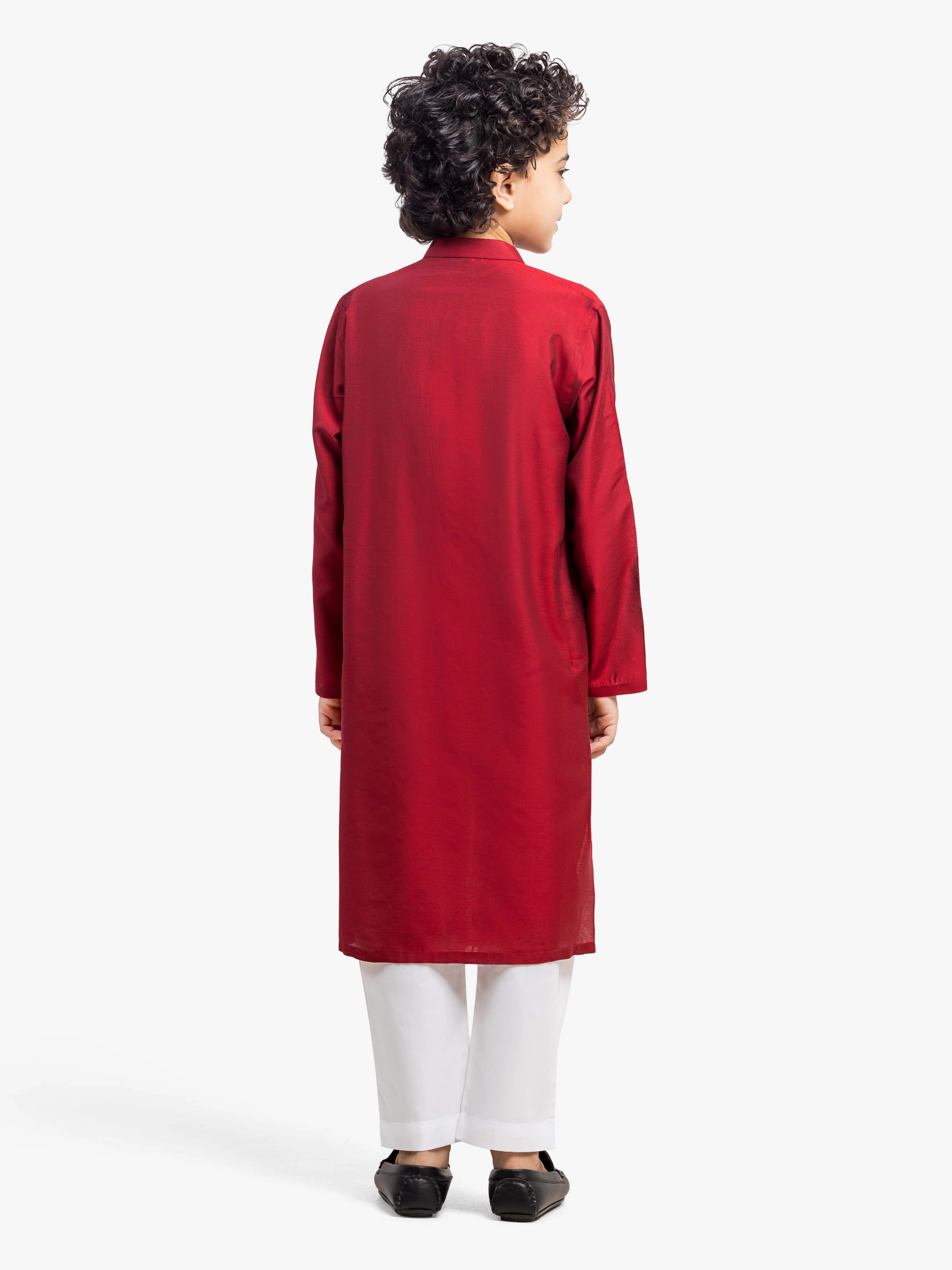 Boy's Red Kurta - EBTKC5-022 - Image 6