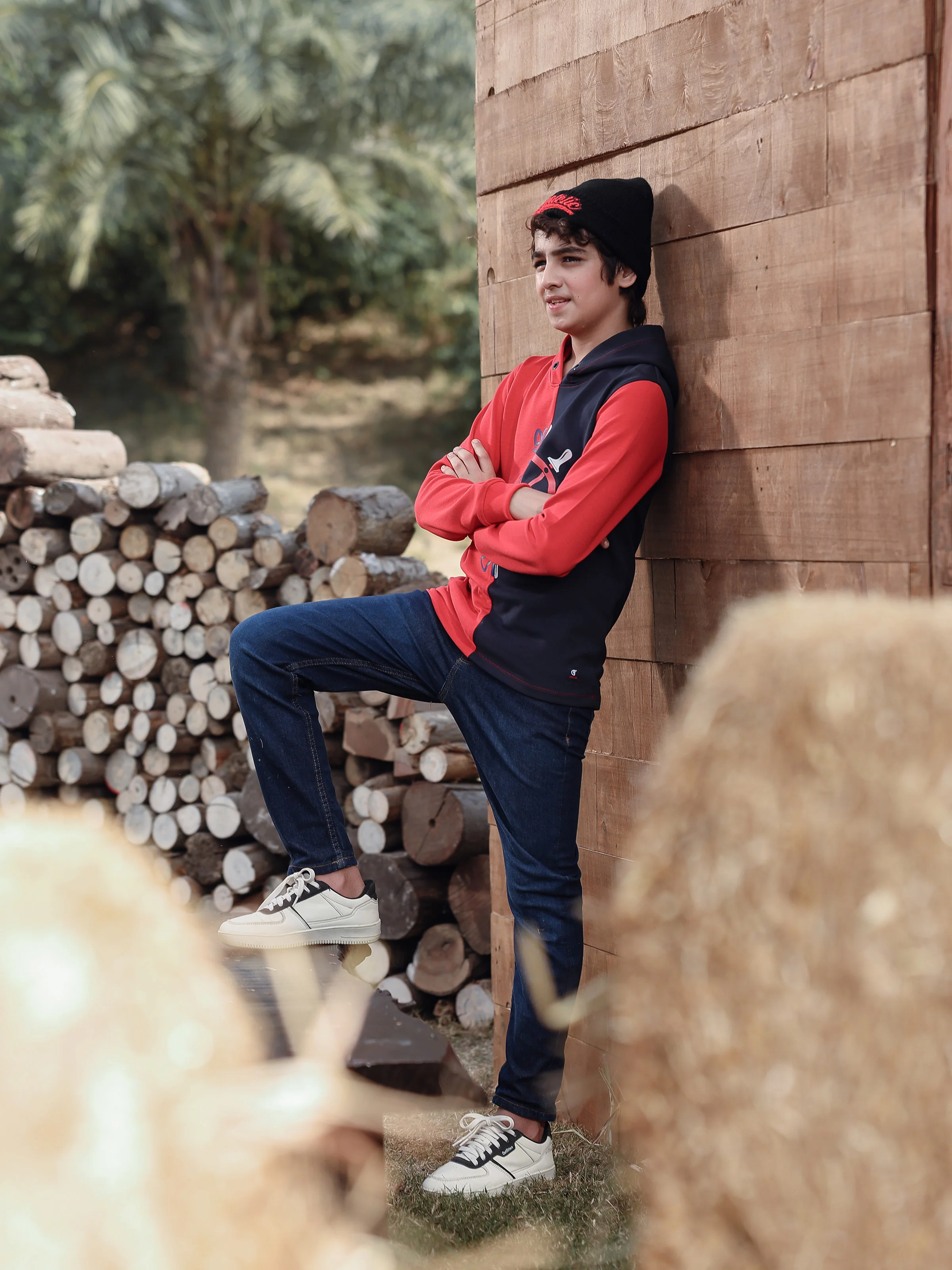 Boy's Red & Navy Hoodie - EBTH5-004 - Image 4