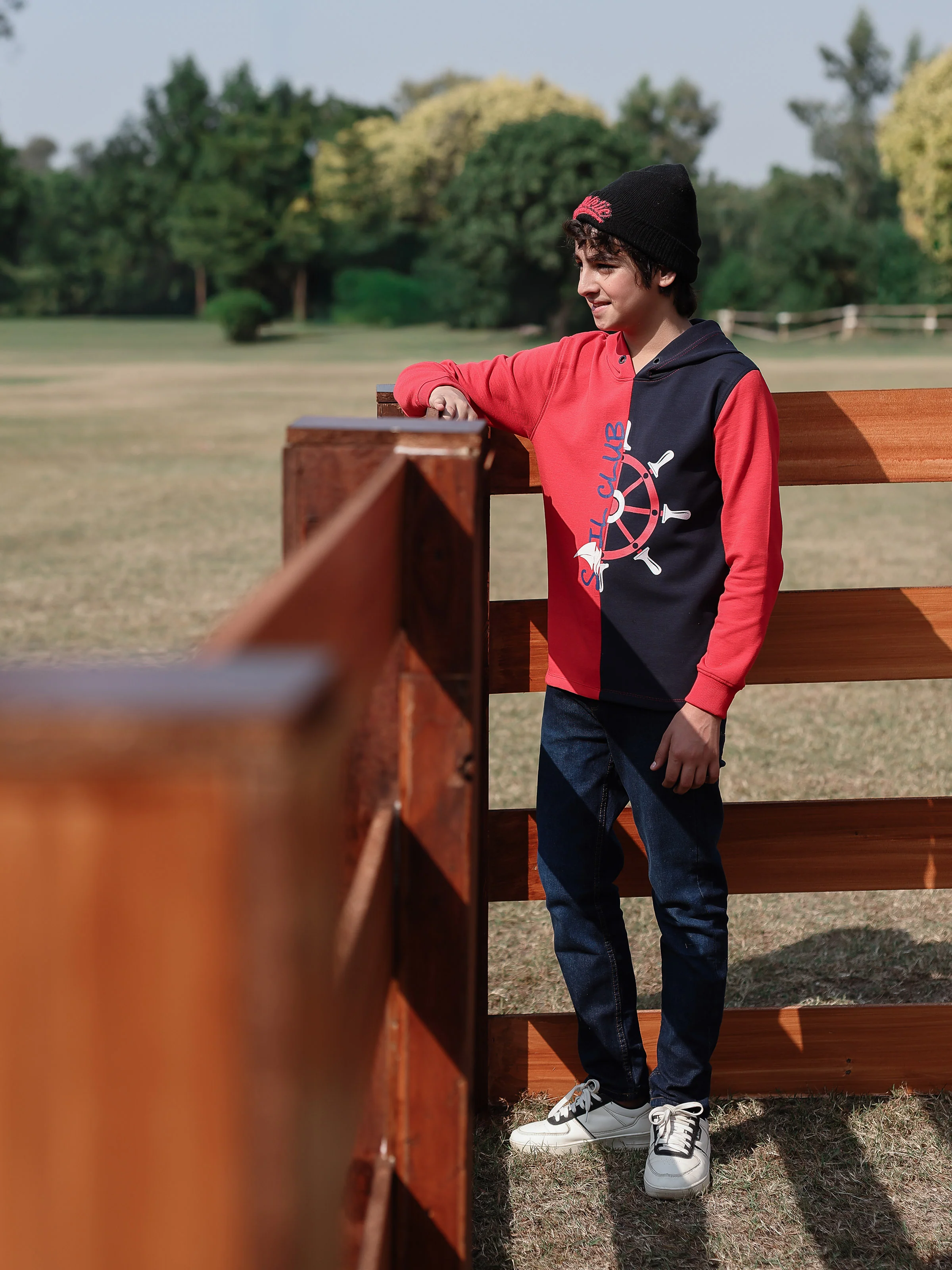 Boy's Red & Navy Hoodie - EBTH5-004 - Image 5