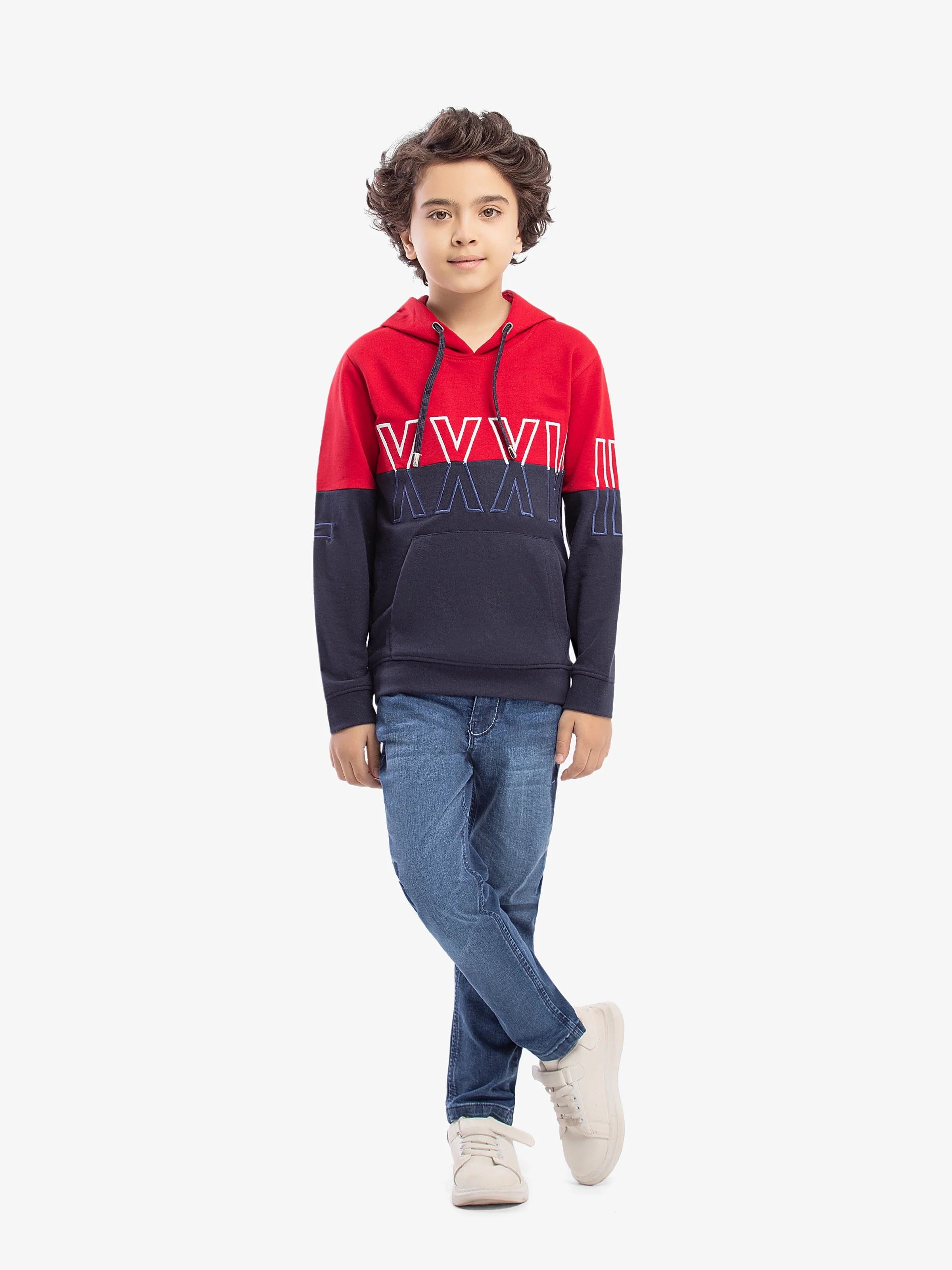 Boy's Red & Navy Hoodie - EBTH5-013 - Image 2