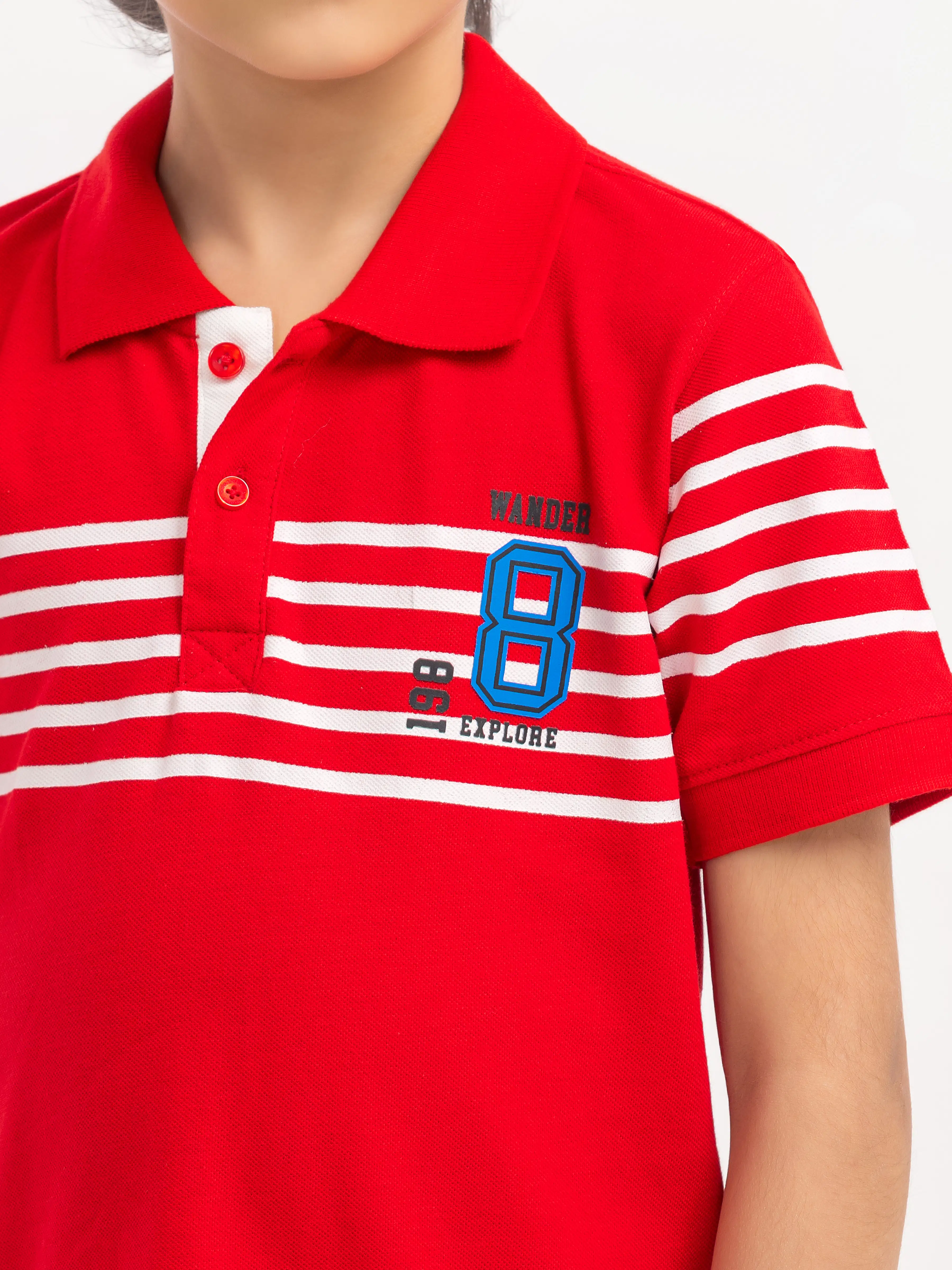 Boy's Red Polo Shirt - EBTPS6-003 - Image 3