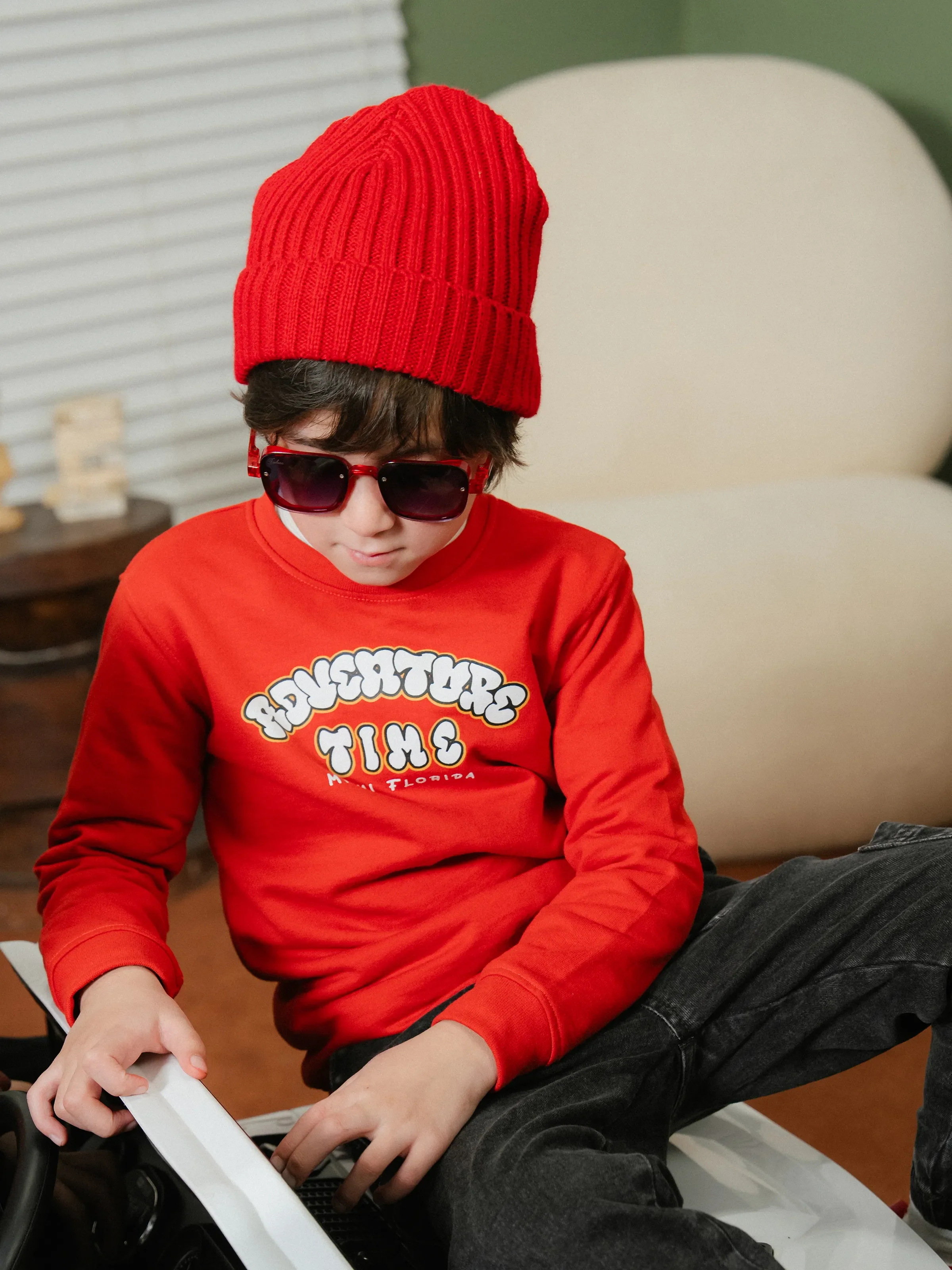 Boy's Red Sweatshirt - EBTSS24-001 - Image 6