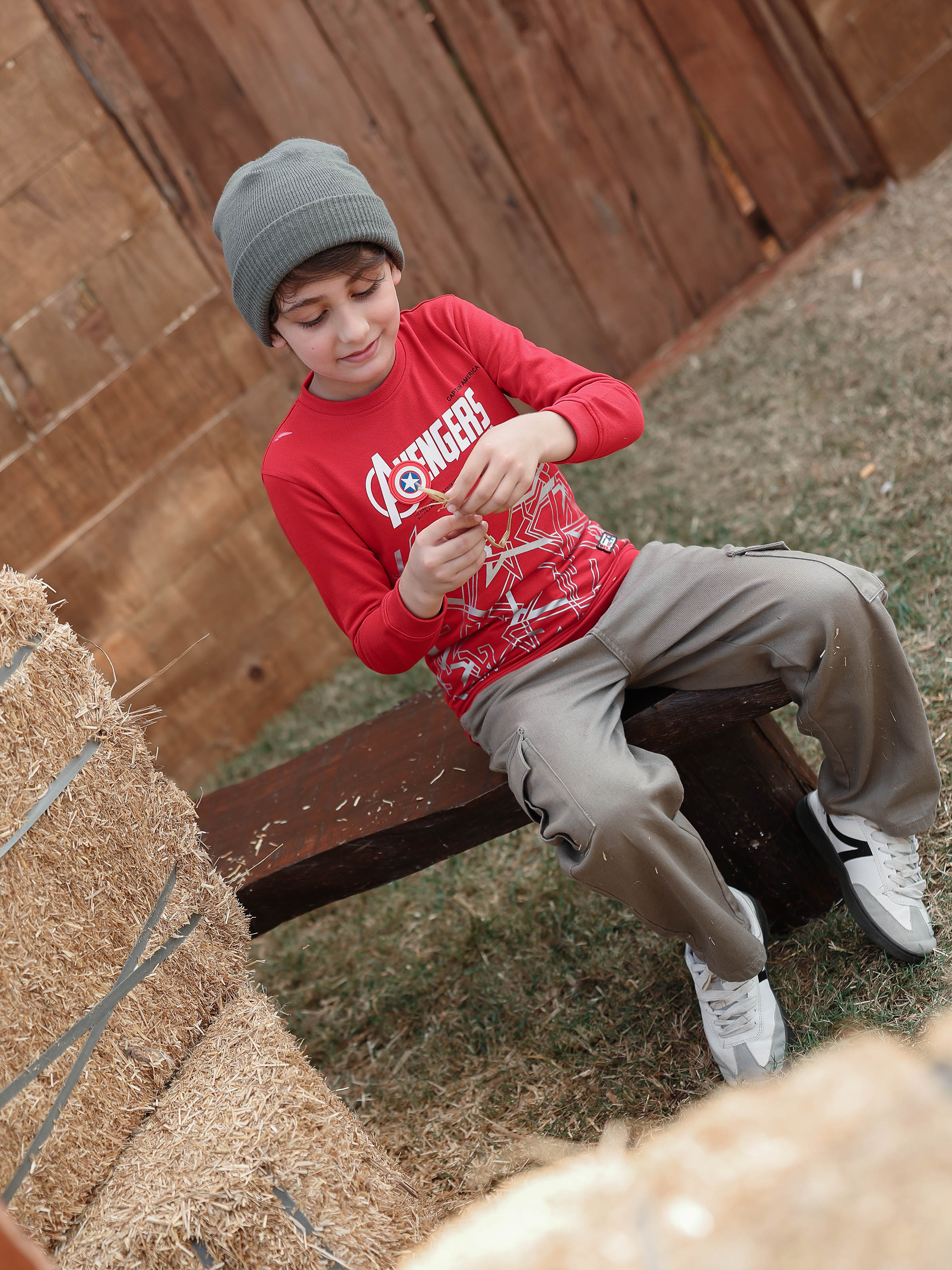 Boy's Red Sweatshirt - EBTSS5-023 - Image 5