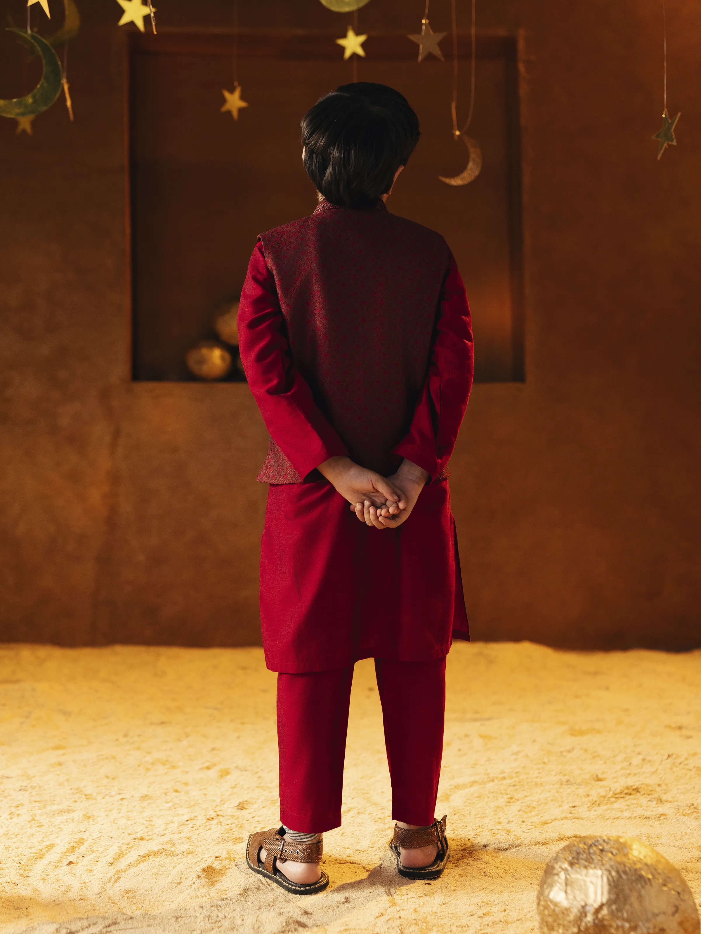 Boy's Red Waist Coat Suit - EBTWCSC5-031 - Image 6
