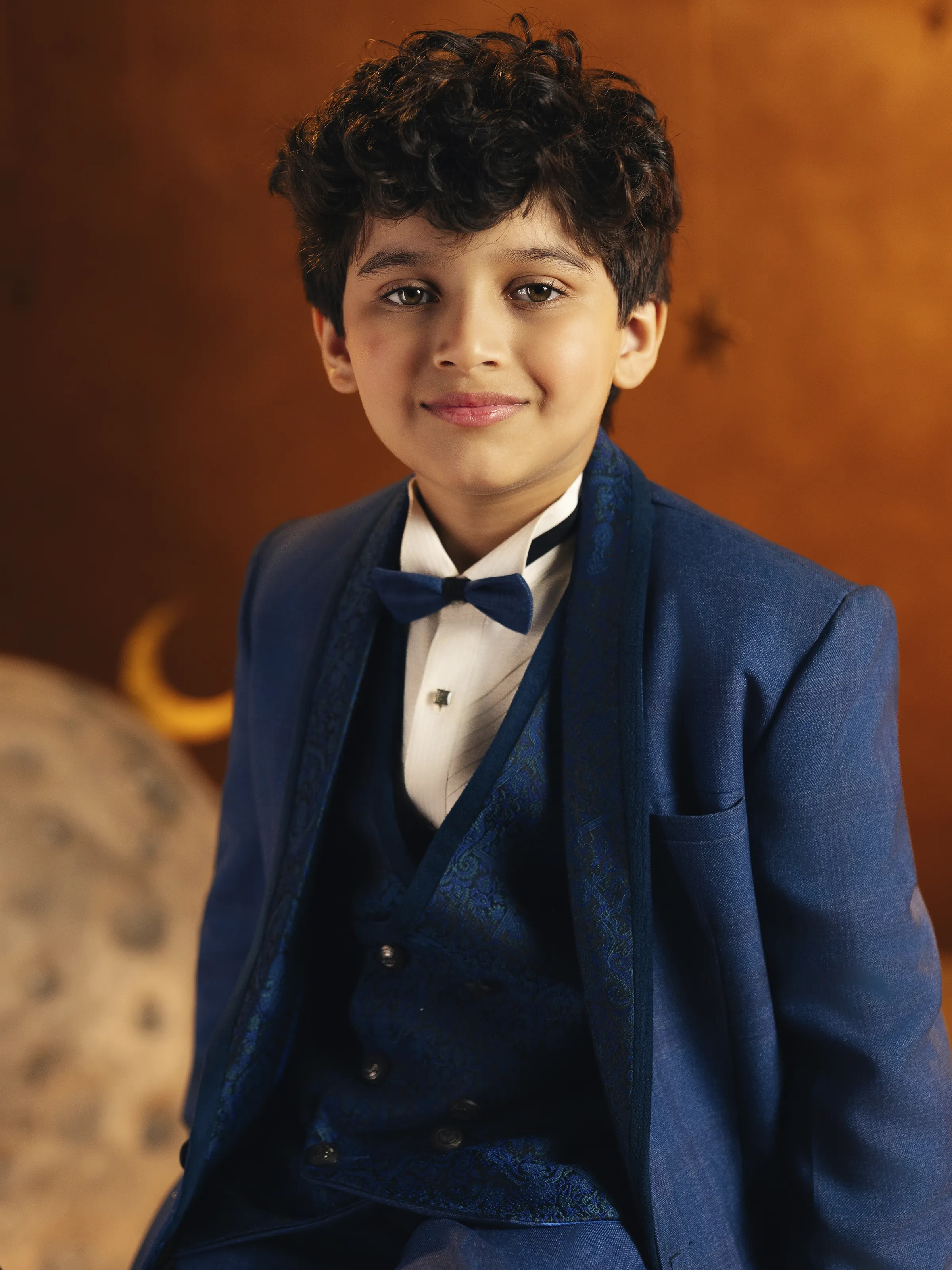 Boy's Royal Blue Shawl Collar Tuxedo Suit - EBTCPC5-4509 - Image 4
