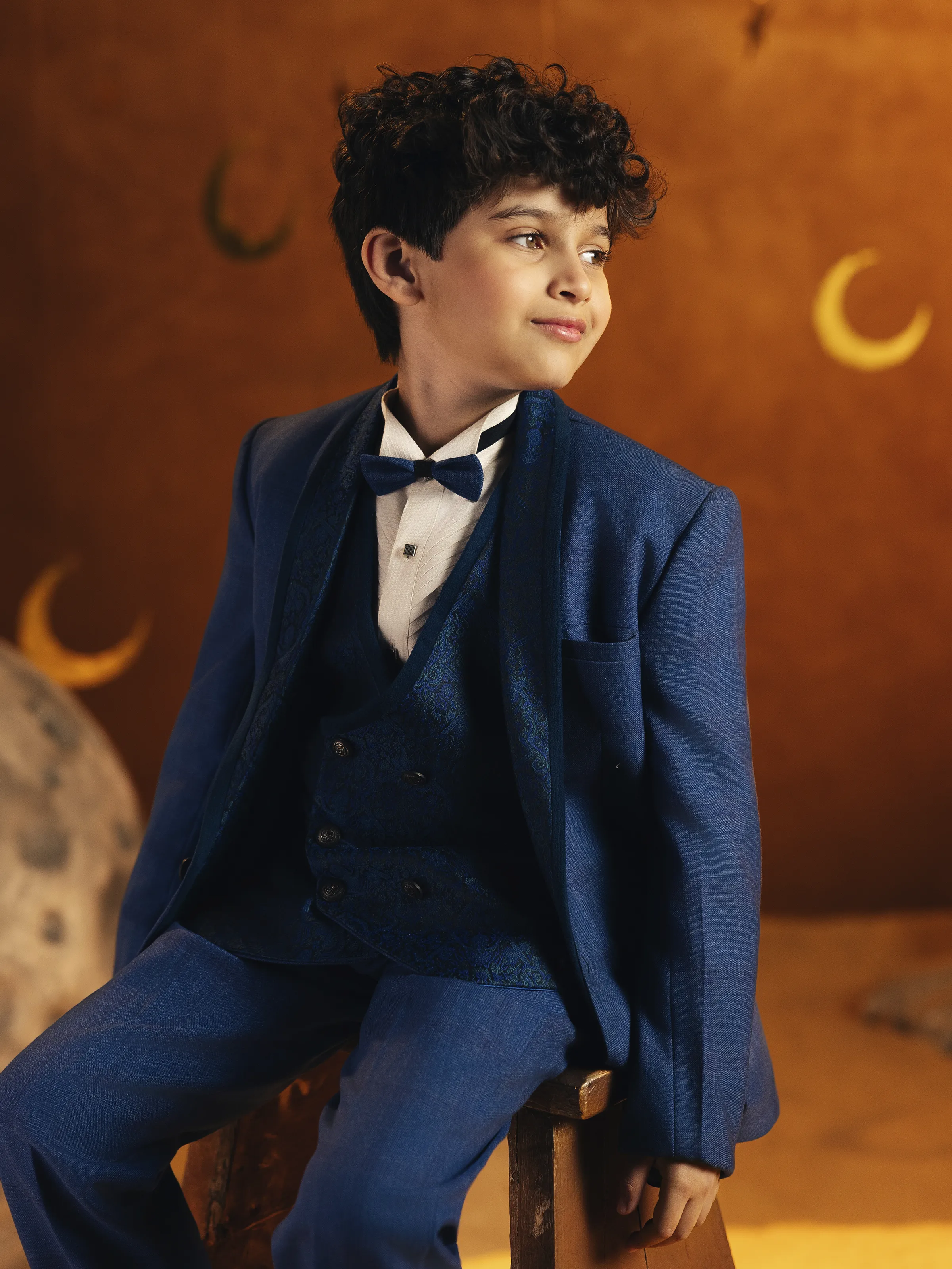 Boy's Royal Blue Shawl Collar Tuxedo Suit - EBTCPC5-4509 - Image 5