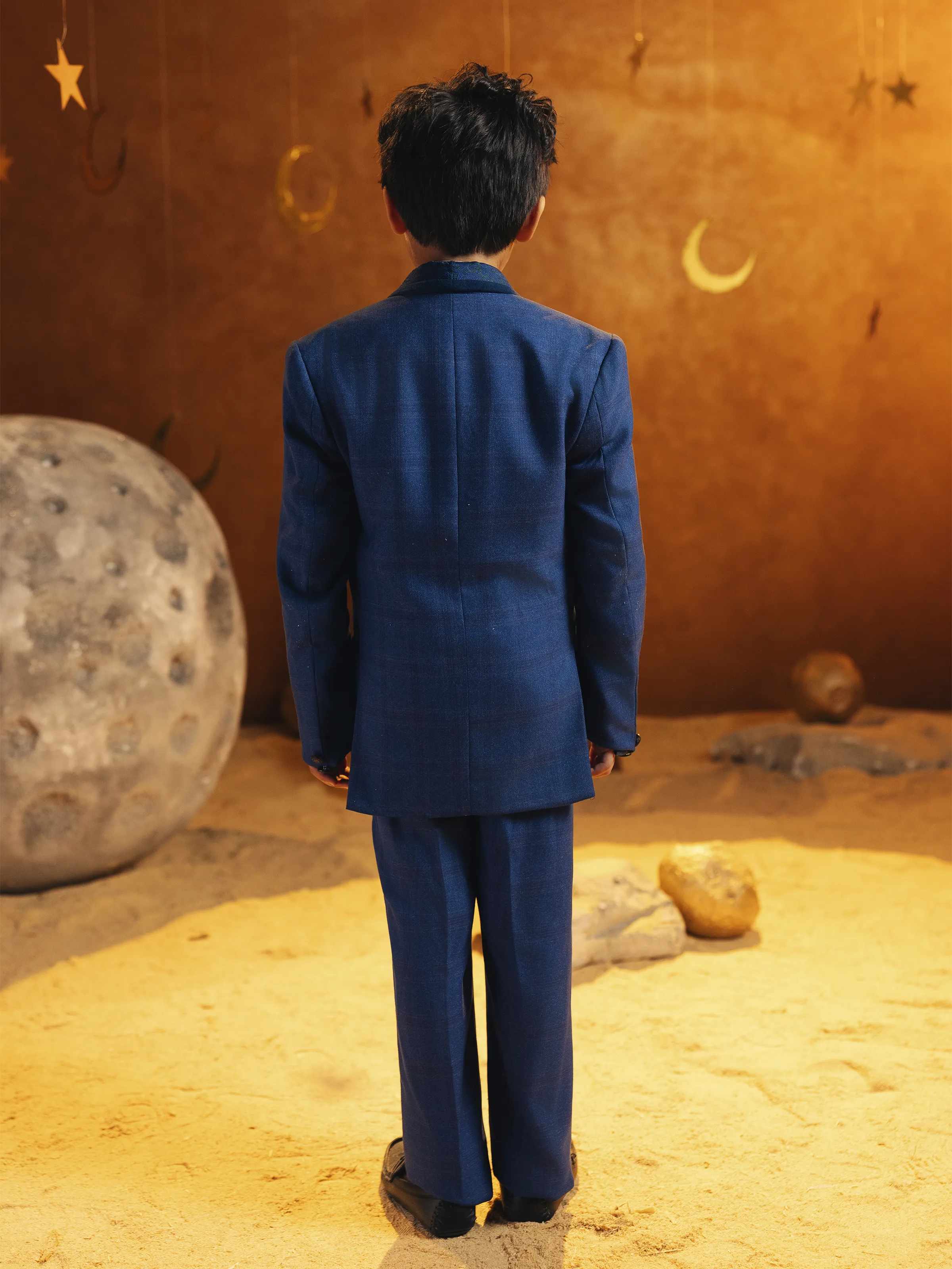 Boy's Royal Blue Shawl Collar Tuxedo Suit - EBTCPC5-4509 - Image 6