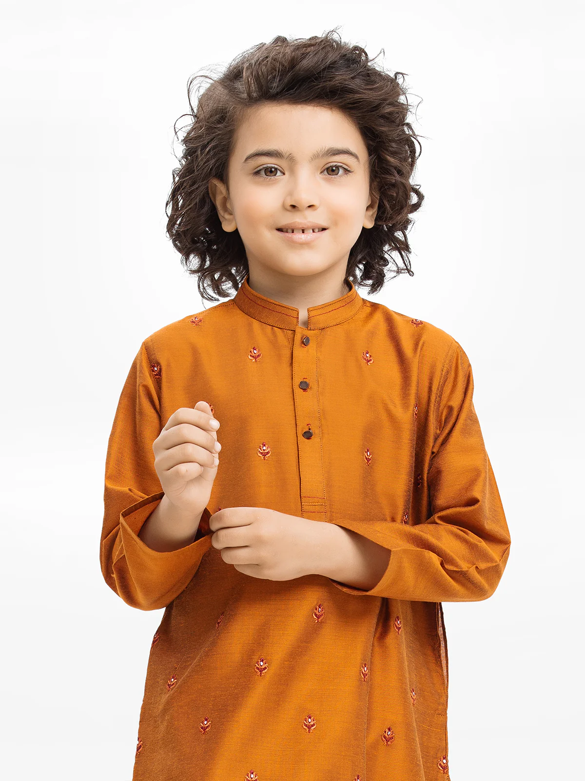 Boy's Rust Kurta - EBTKC24-016 - Image 2