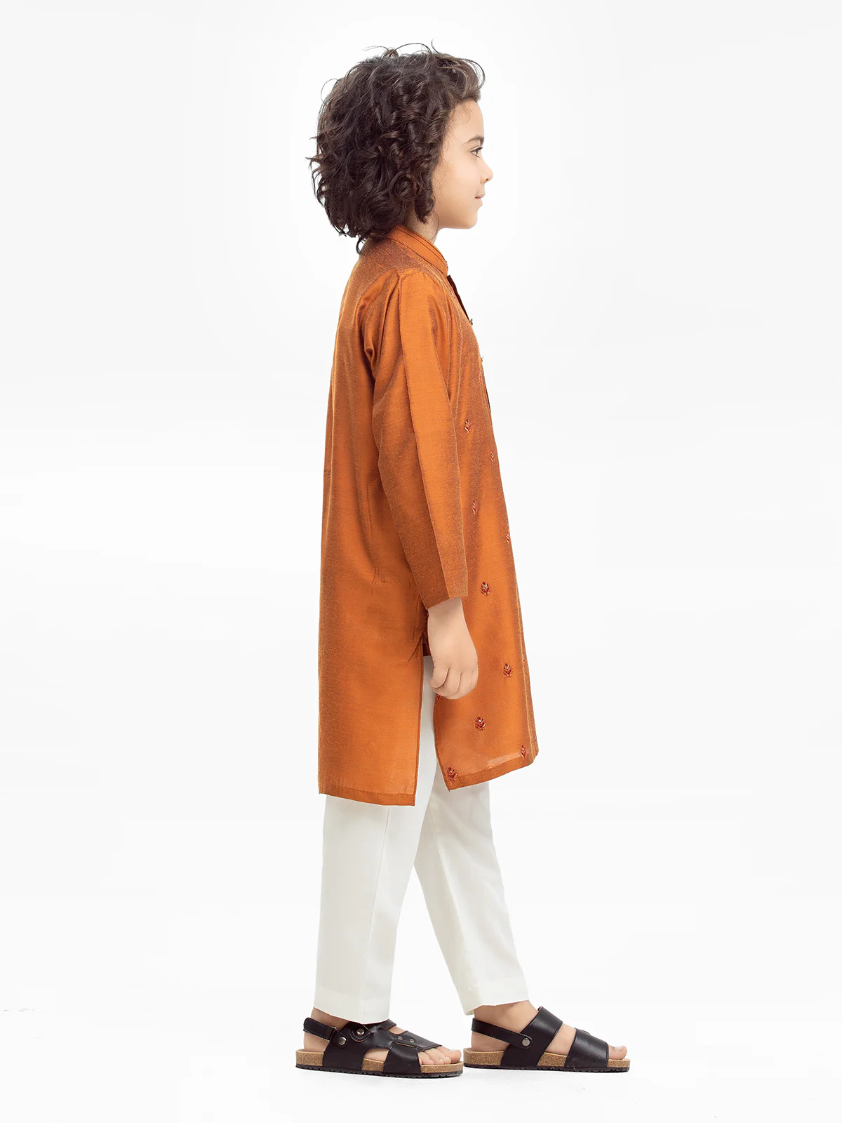 Boy's Rust Kurta - EBTKC24-016 - Image 3