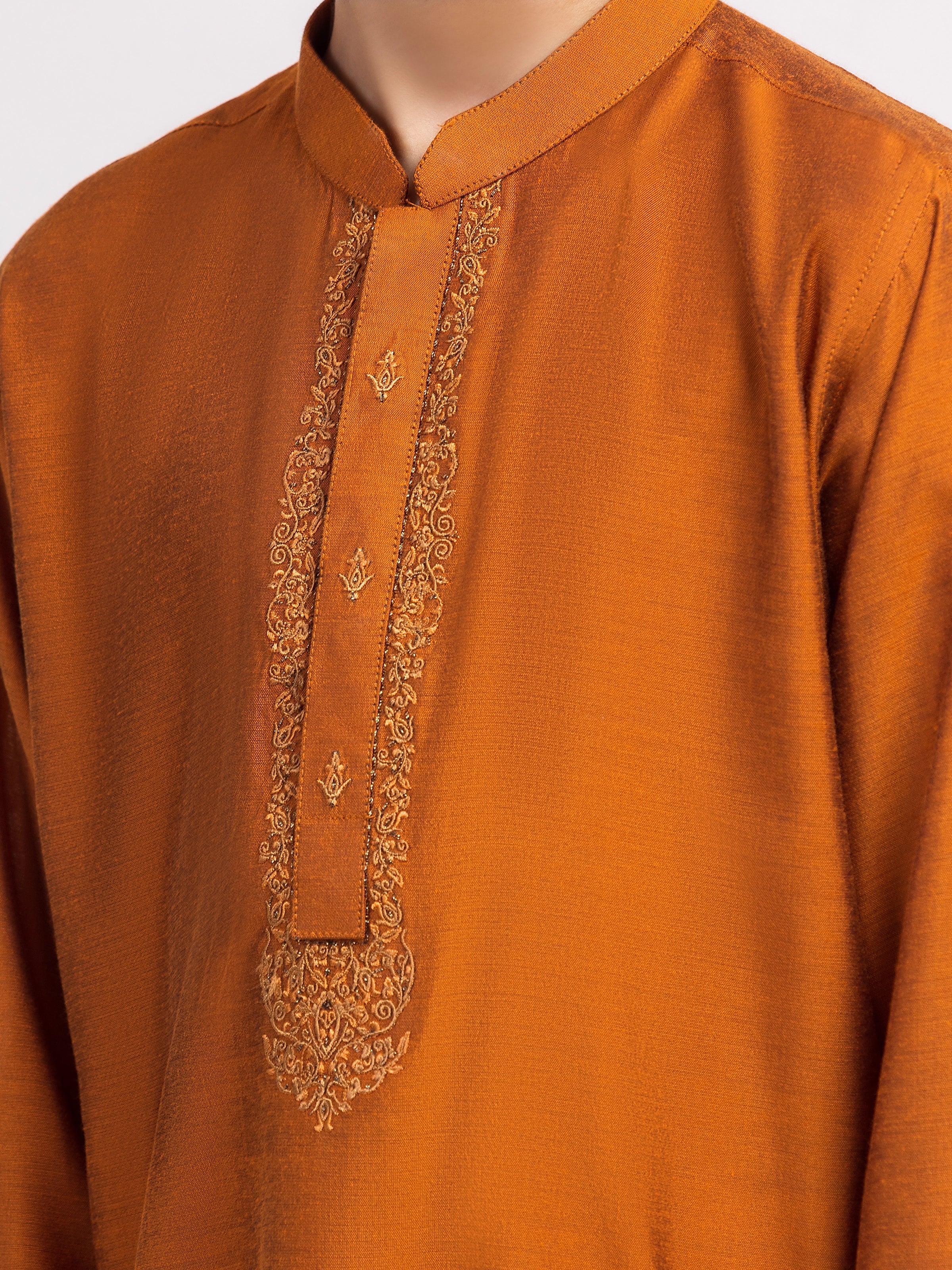 Boy's Rust Kurta - EBTKC5-023 - Image 3