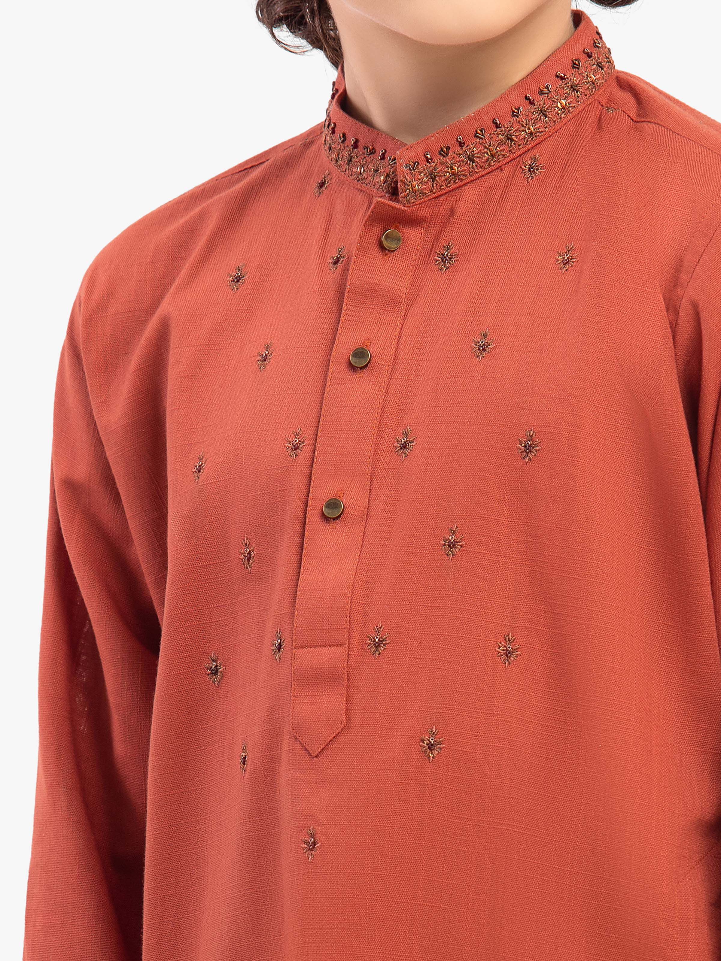 Boy's Rust Kurta - EBTKC5-031 - Image 3