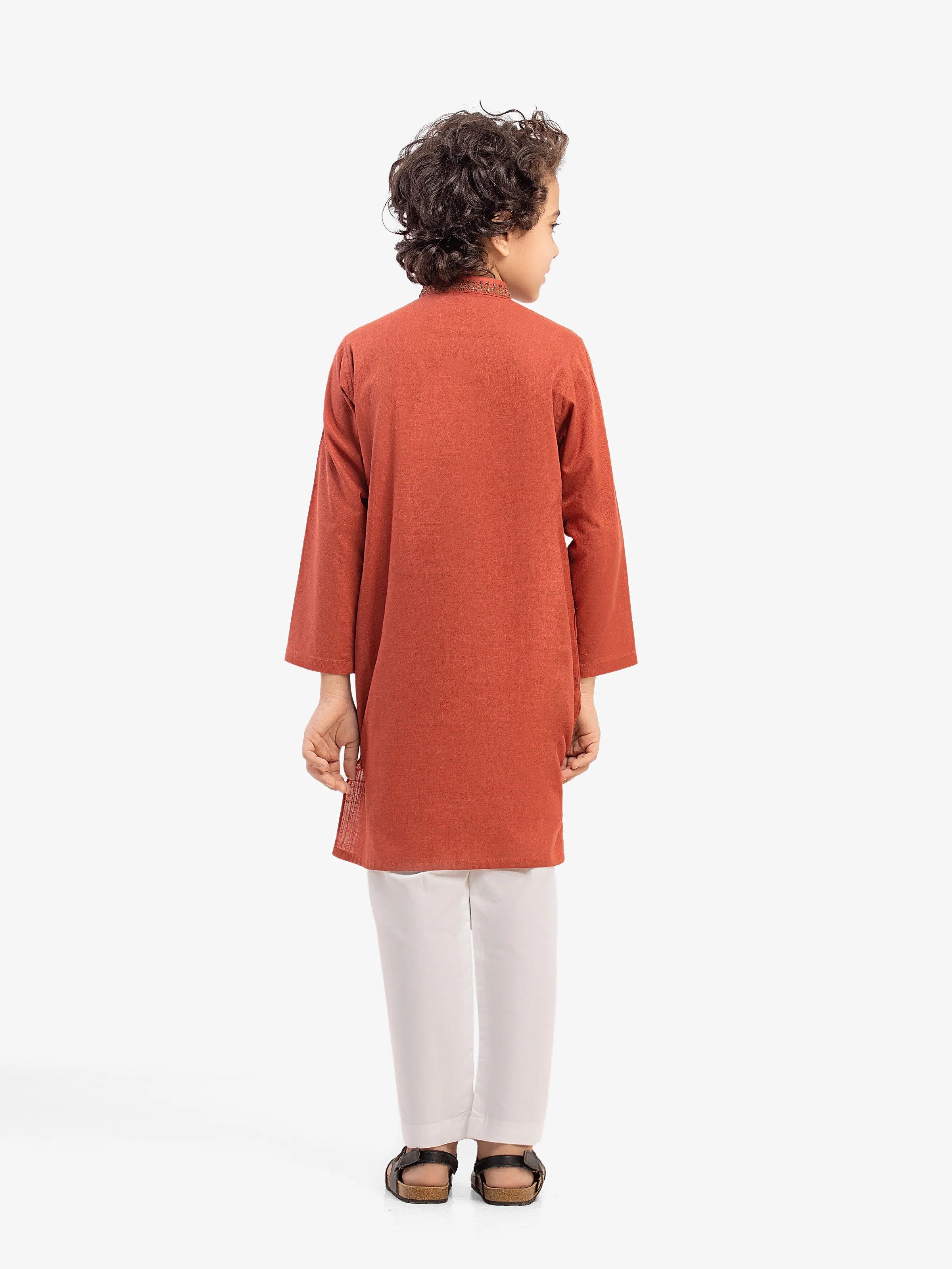 Boy's Rust Kurta - EBTKC5-031 - Image 5