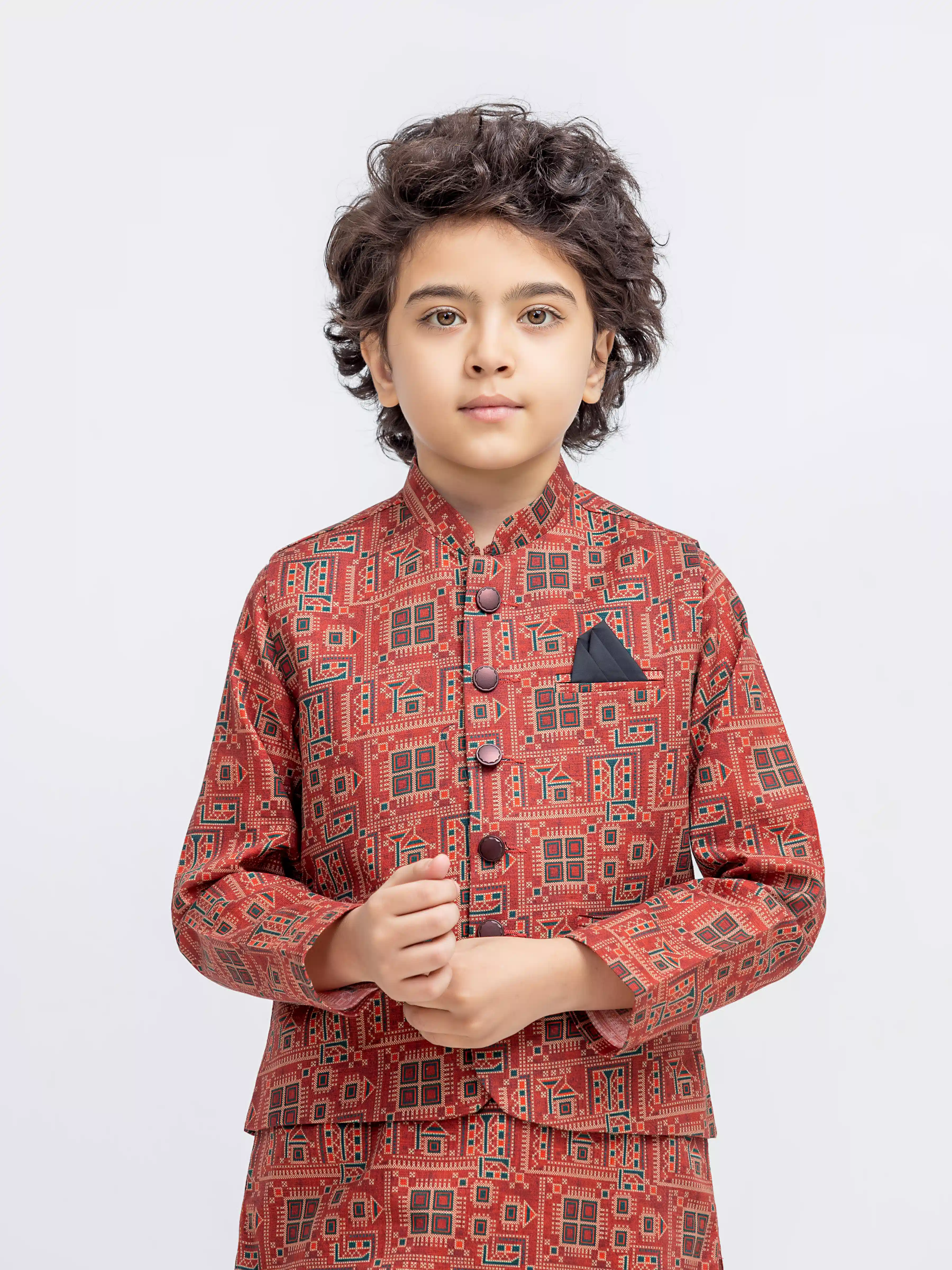 Boy's Rust Waist Coat Suit - ECBTWCS5-060 - Image 2