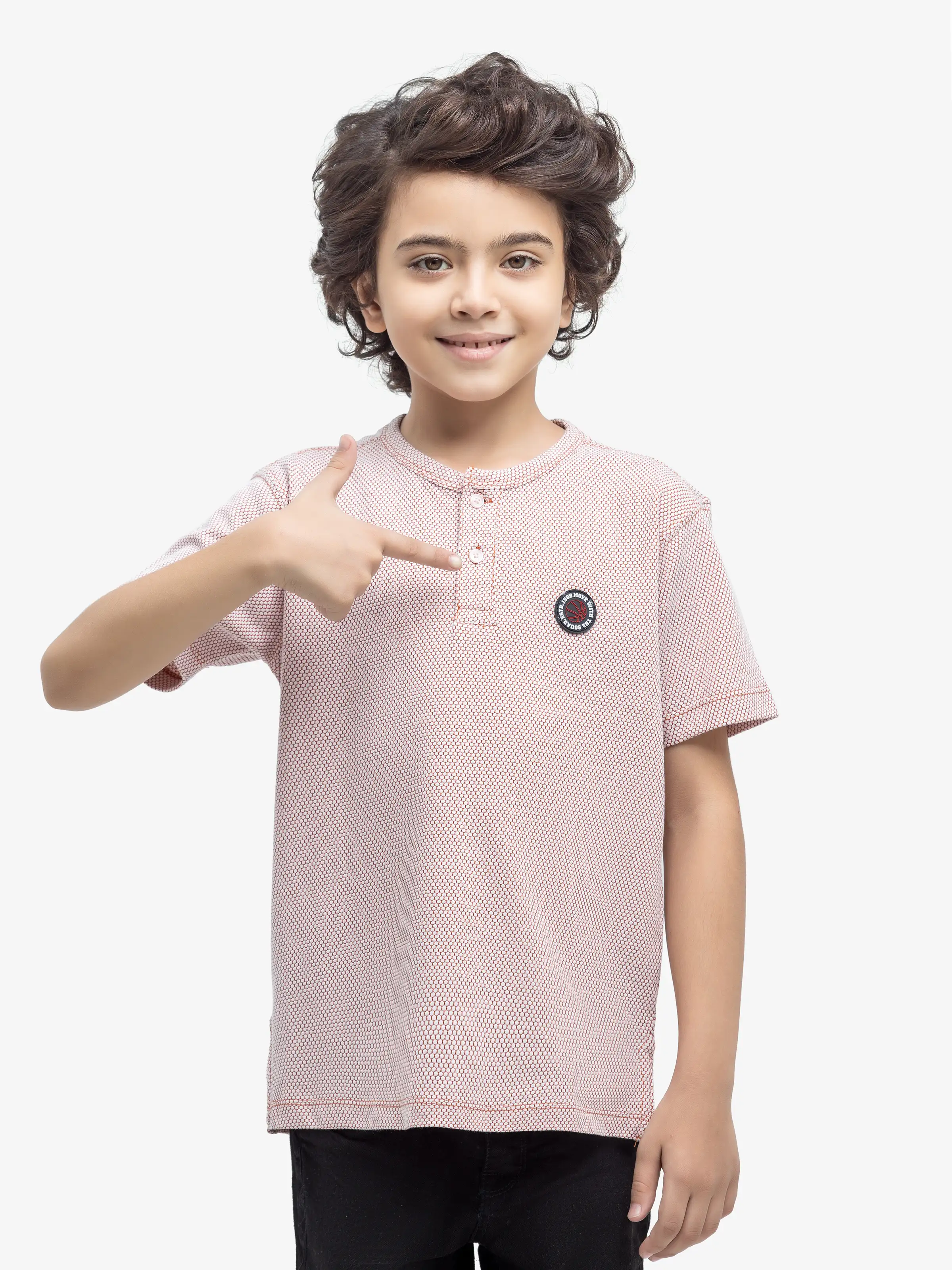 Boy's Rust & White T-Shirt - EBTTSH24-085