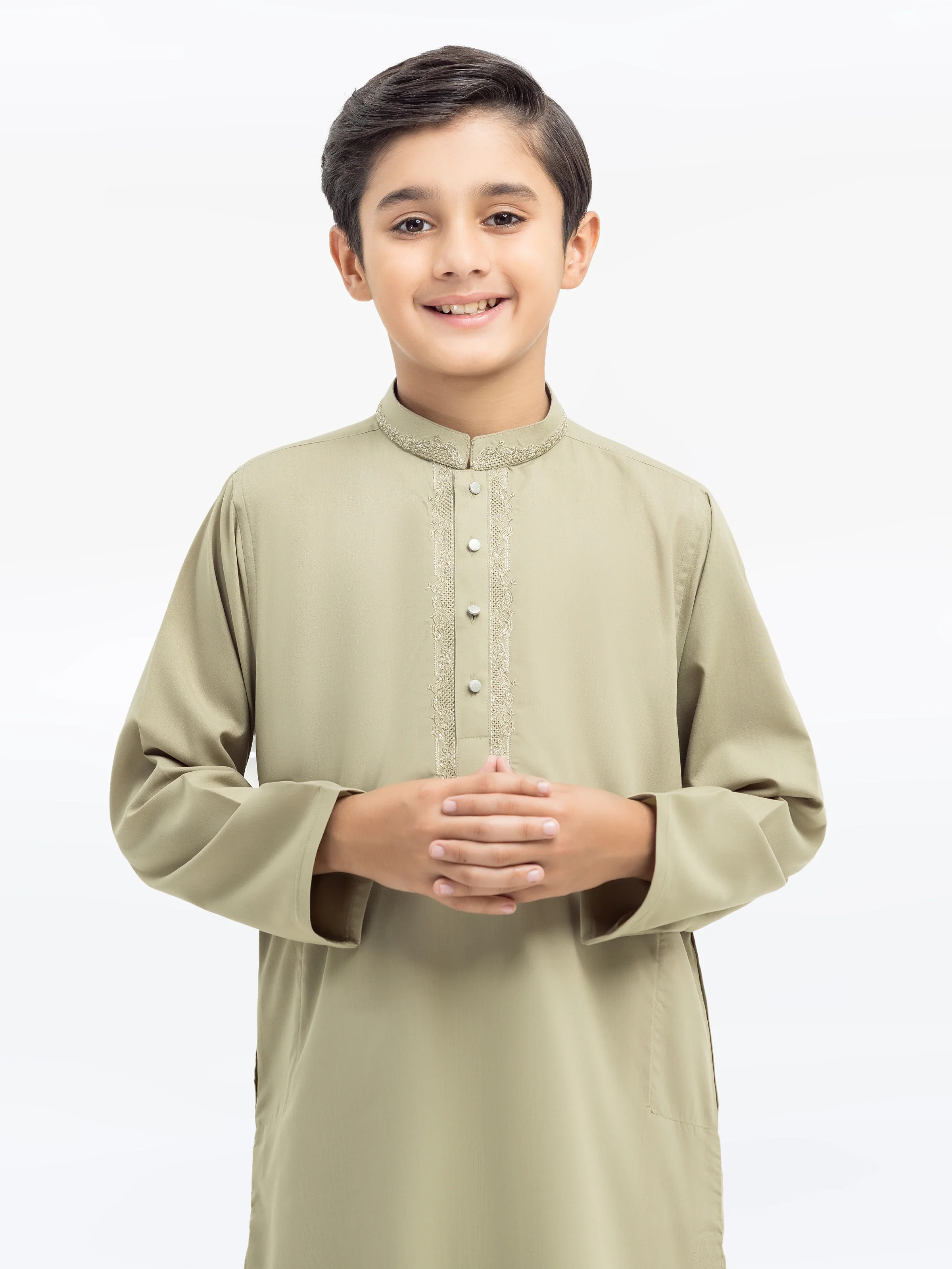 Boy's Sage Green Kurta Pajama - EBTKP5-012 - Image 2