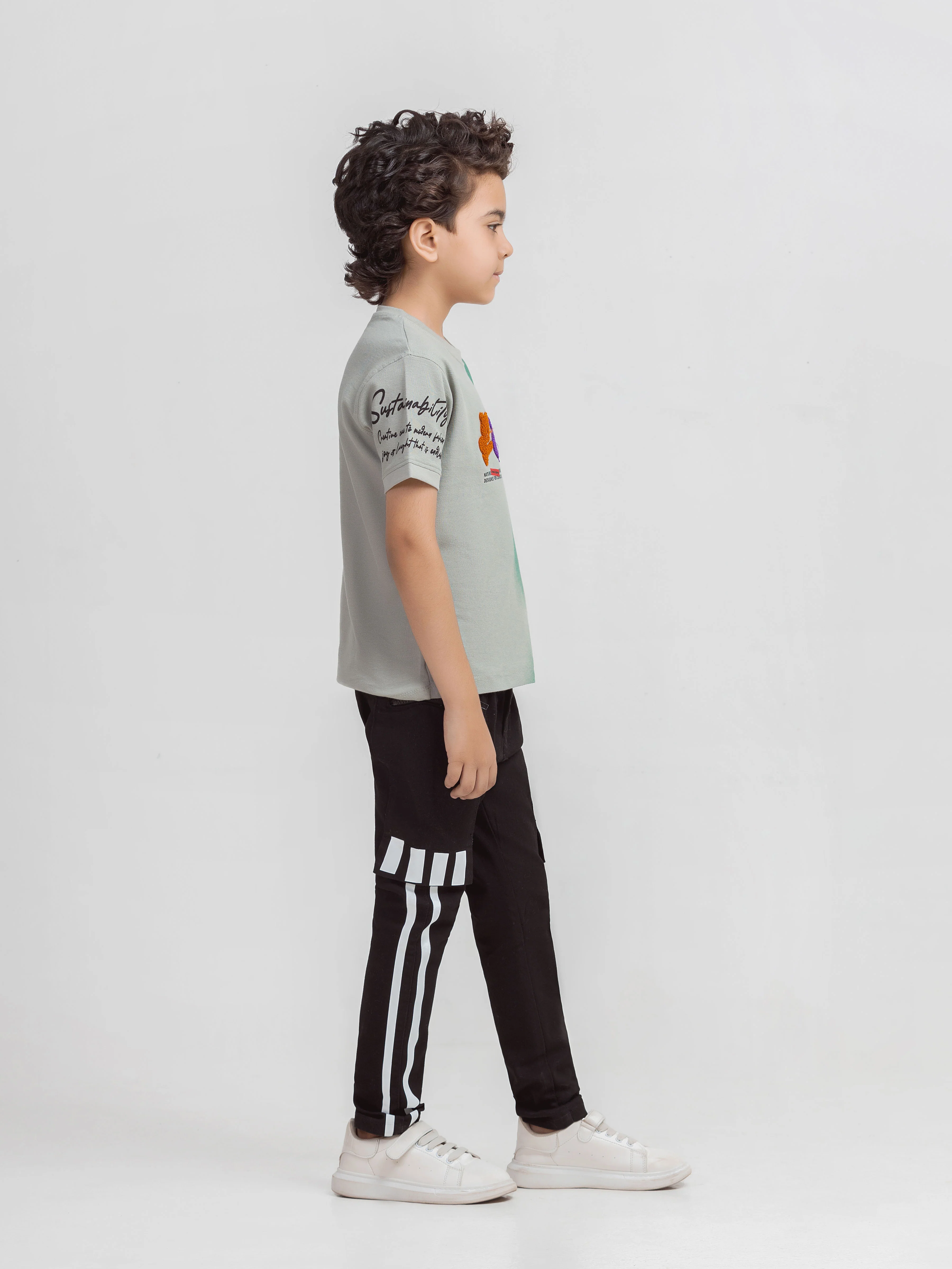 Boy's Sage Green T-Shirt - EBTTS6-013 - Image 4